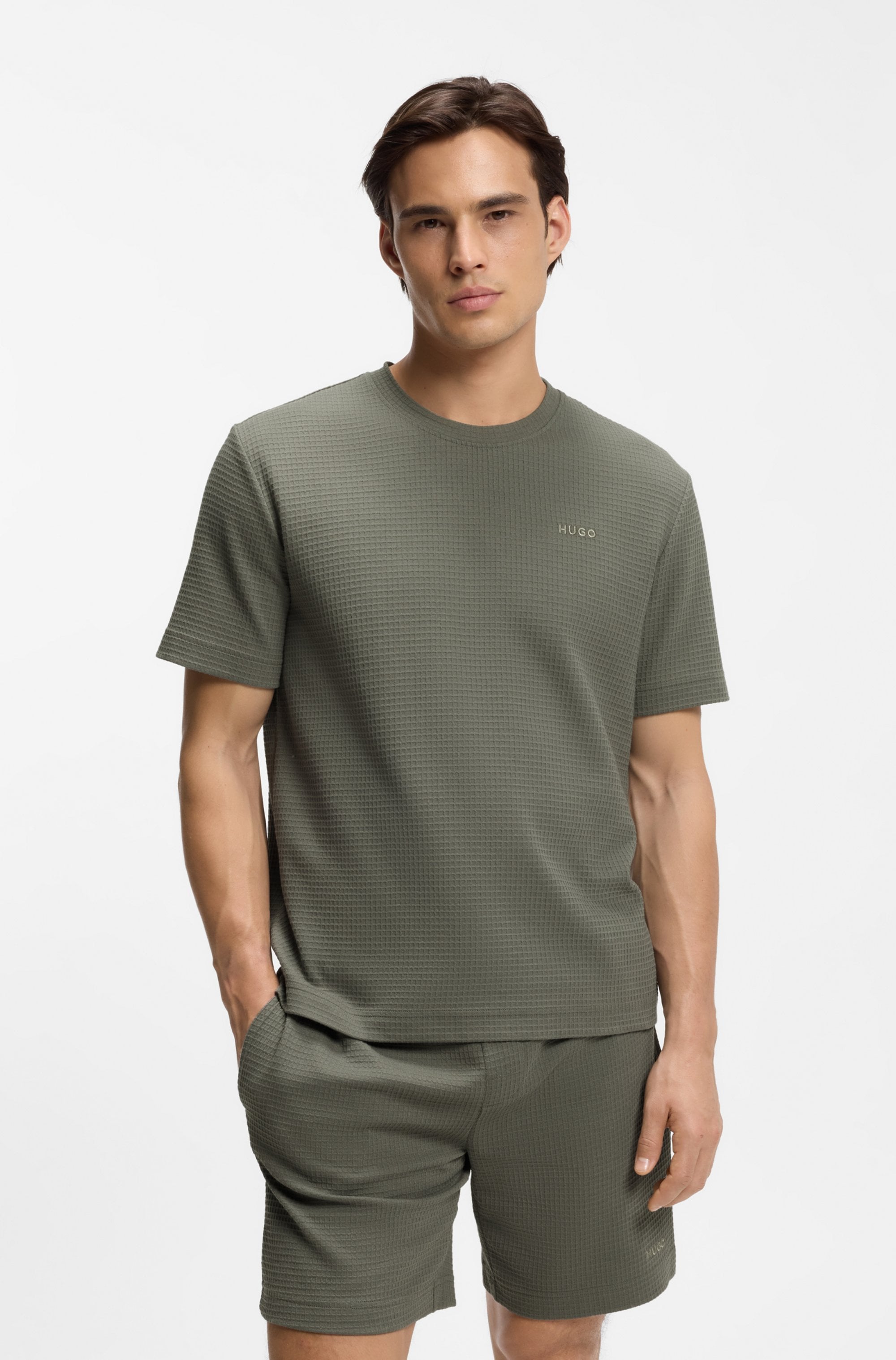 HUGO Underwear T-shirt »,Austin T-Shirt« structure gaufrée et broderie logo