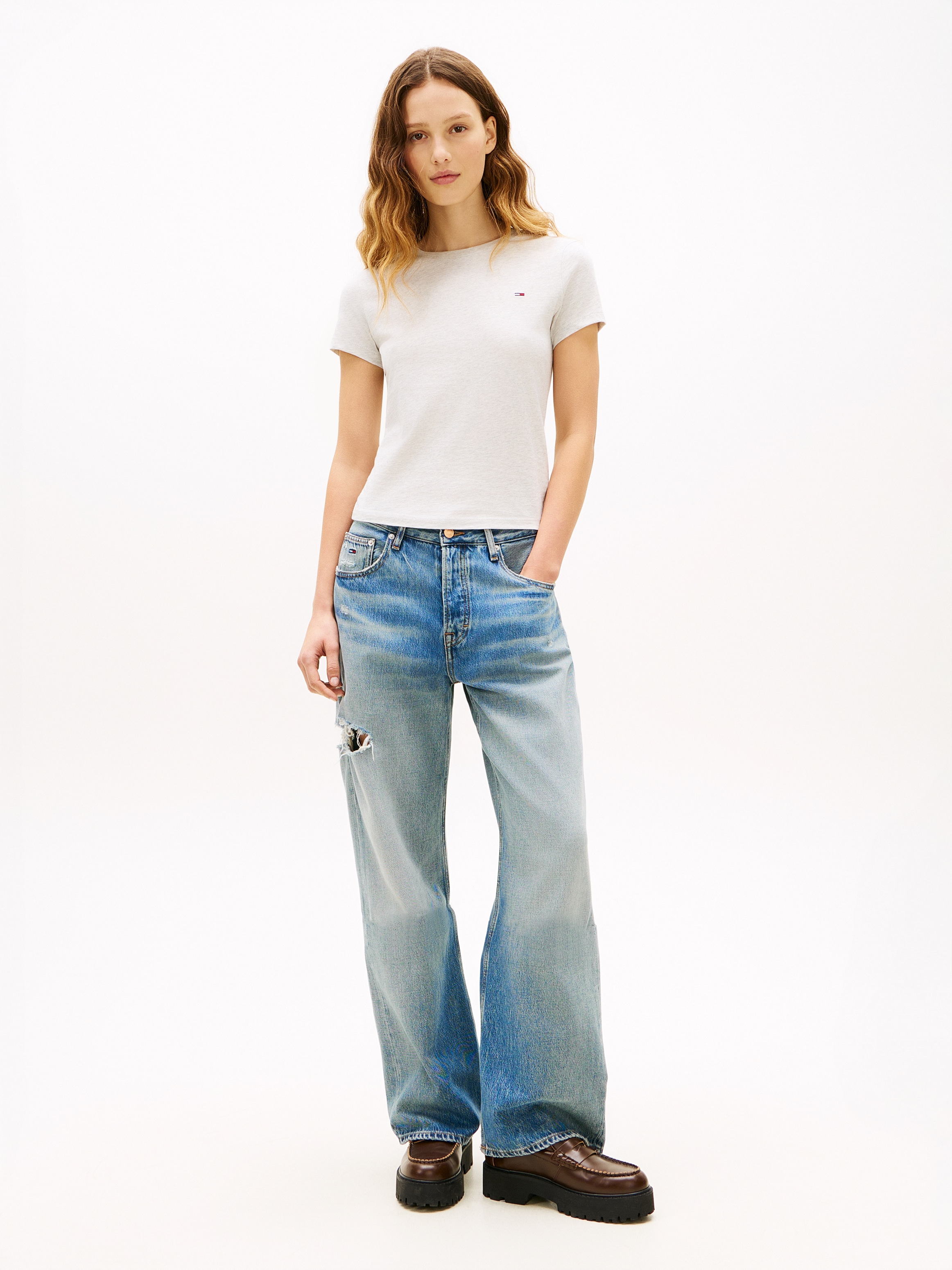 Tommy Jeans T-shirt à manches courtes »TJW SLIM C-NECK TEE« mit Logo-Stickerei