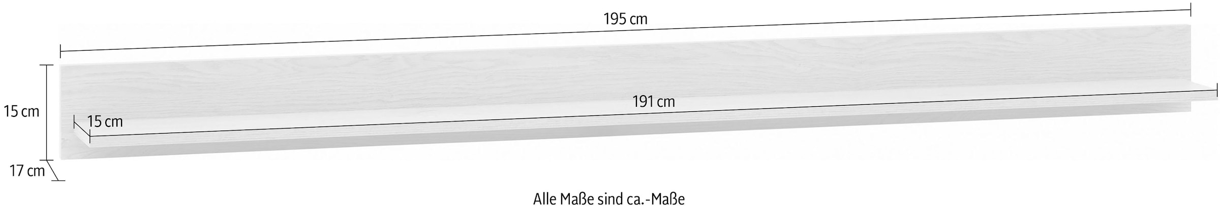 Home affaire Tableau mural »Fredericia, modernes Wandregal, Wandhalter mit Ablagefläche« étagère suspendue polyvalente, chêne Cremona Toro, largeur 195 cm