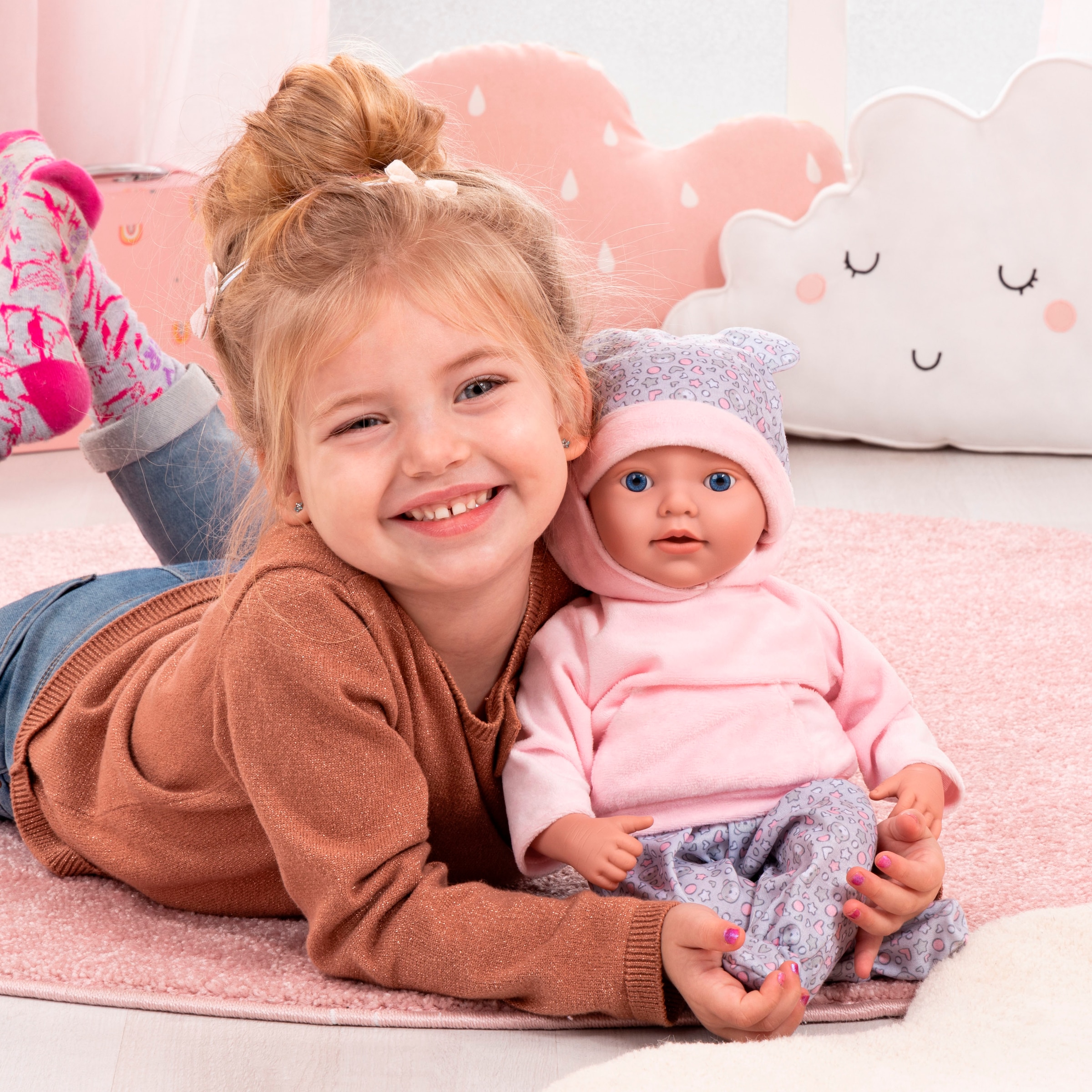 Bayer Poupée bébé »Reborn Baby, 38 cm Bärenmuster«