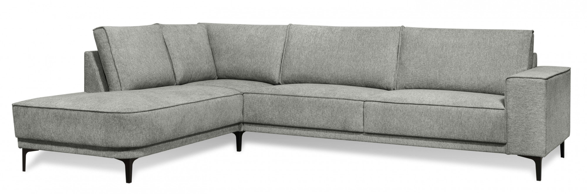 GOODproduct Ecksofa »Casina« mit abgerundeter Ottomane, in einem weichen Chenille-Stoff