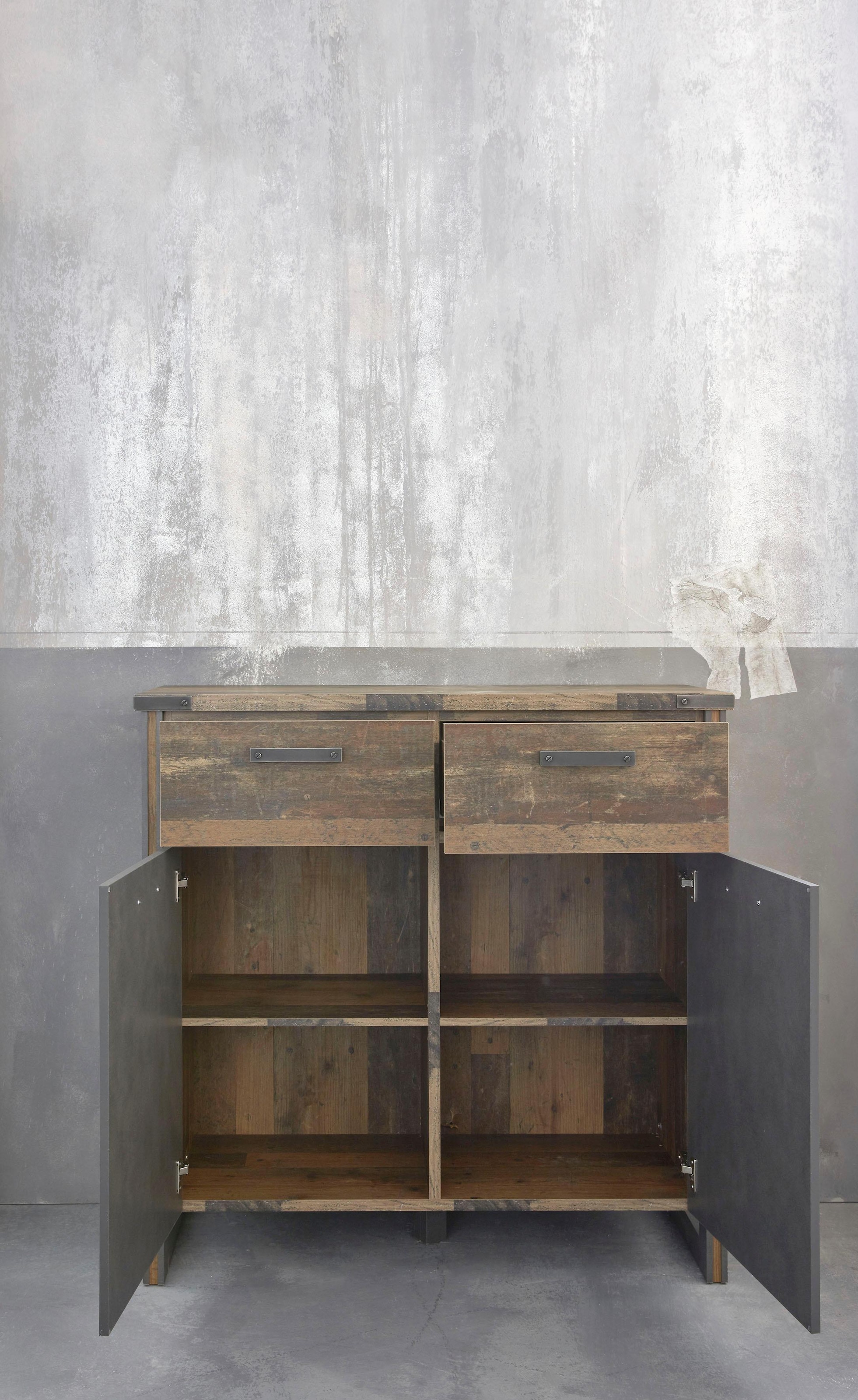 Home affaire Kommode »Bristol« Rustikaler Wohnzimmerschrank mit 2 Schubladen und 4 Fächern