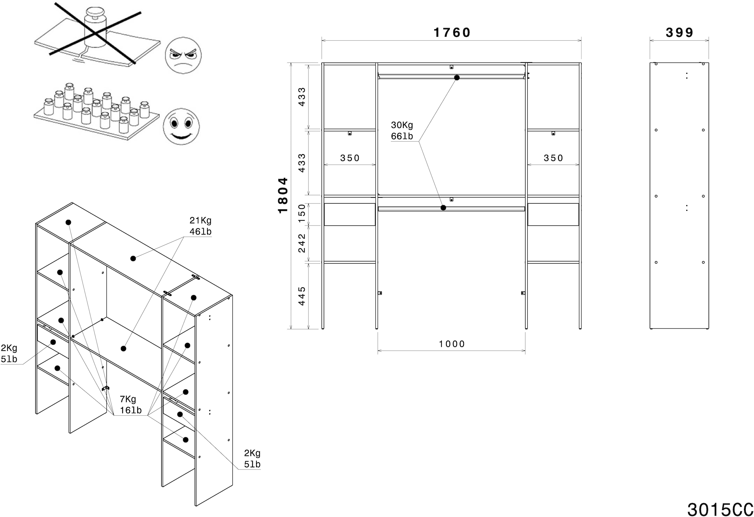 Parisot Mehrzweckschrank »Combi 2« Set, 1 Stk. tlg.