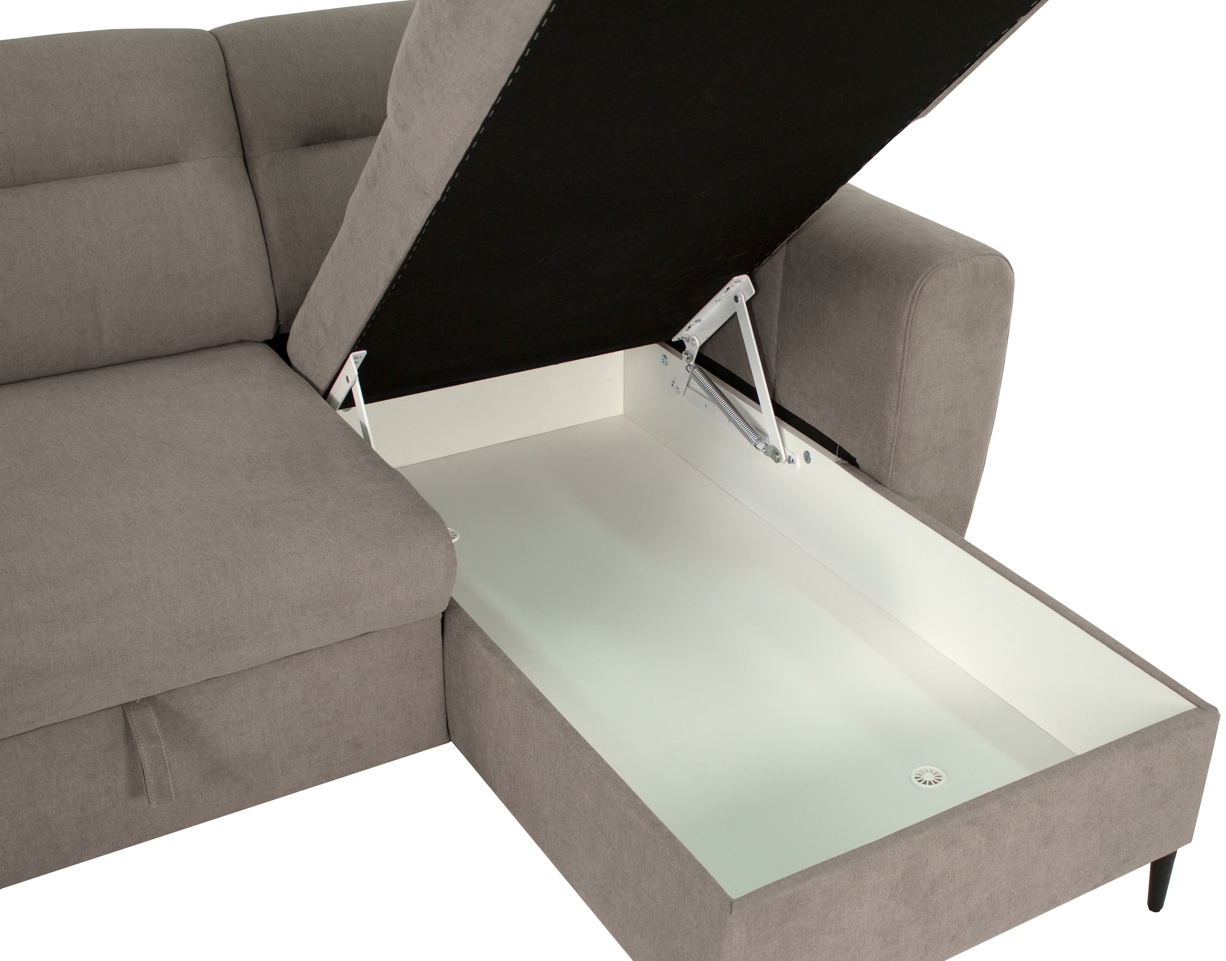 Trends by HG Canapé d'angle »Bella L-Form, B: 248 cm« avec fonction lit et coffre de rangement
