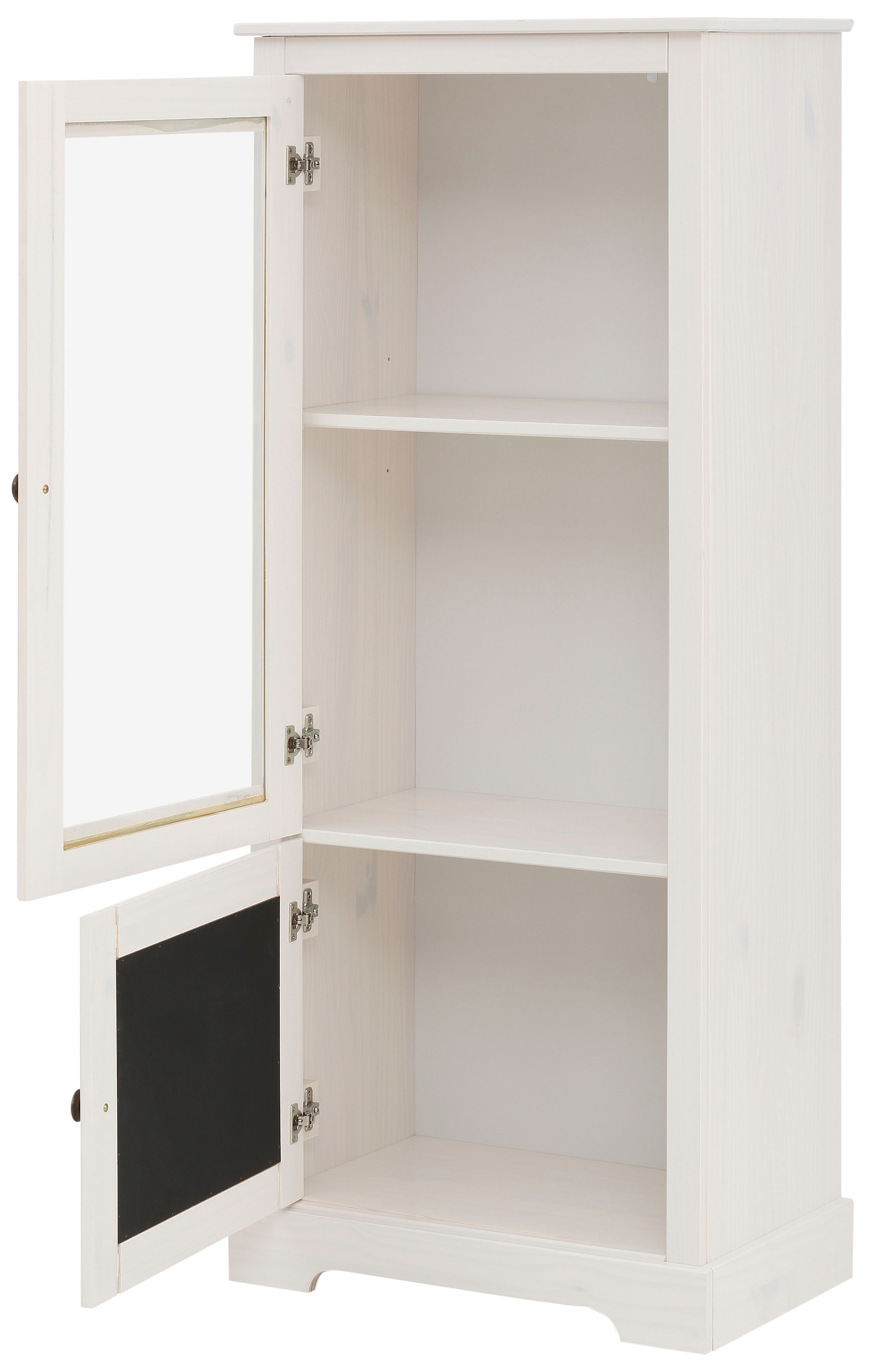 Home affaire Vitrine »Linda« aus massivem Kiefernholz, mit schönen Metallgriffen