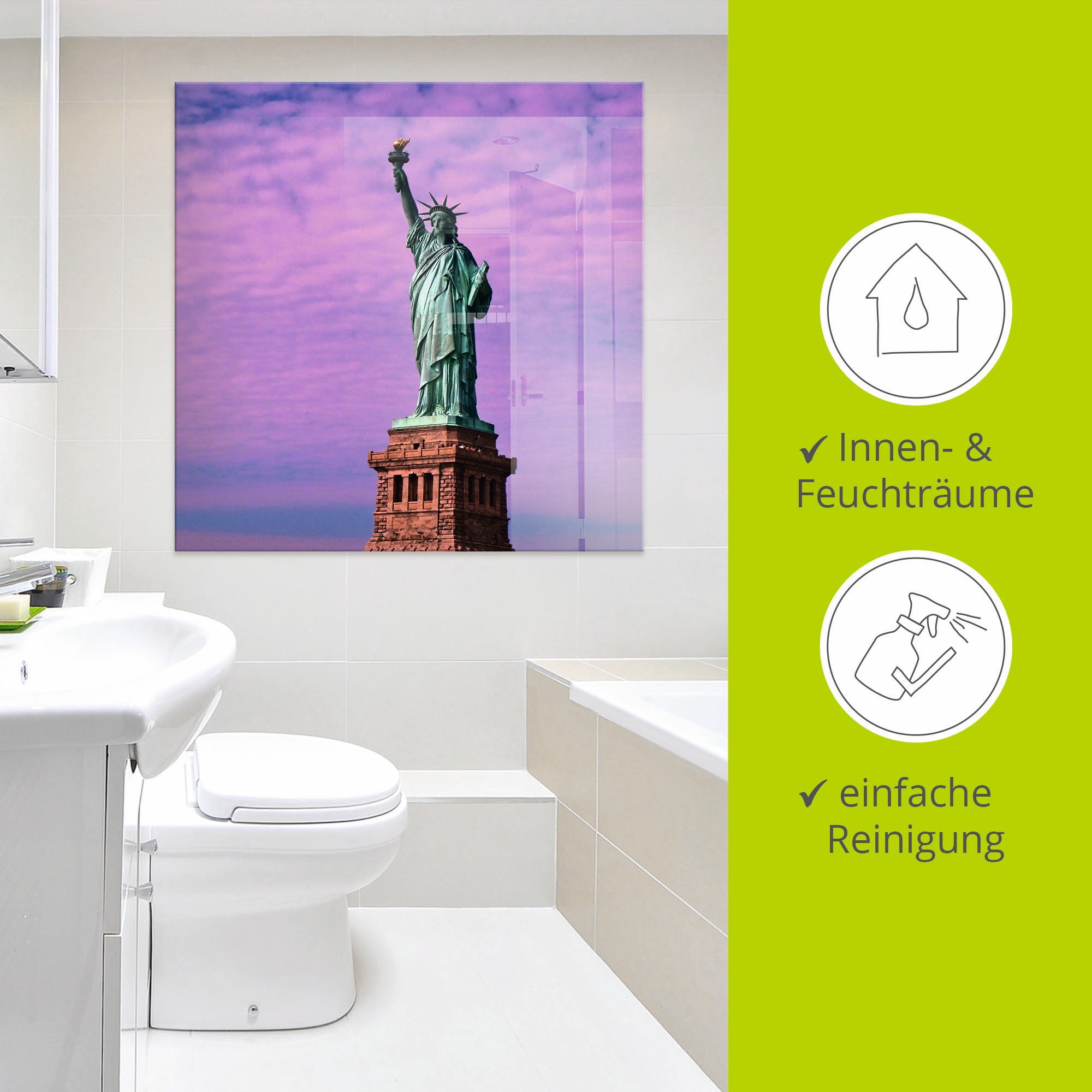 Artland Glasbild »Freiheitsstatue« Amerika 1 Stk. tlg. in verschiedenen Grössen