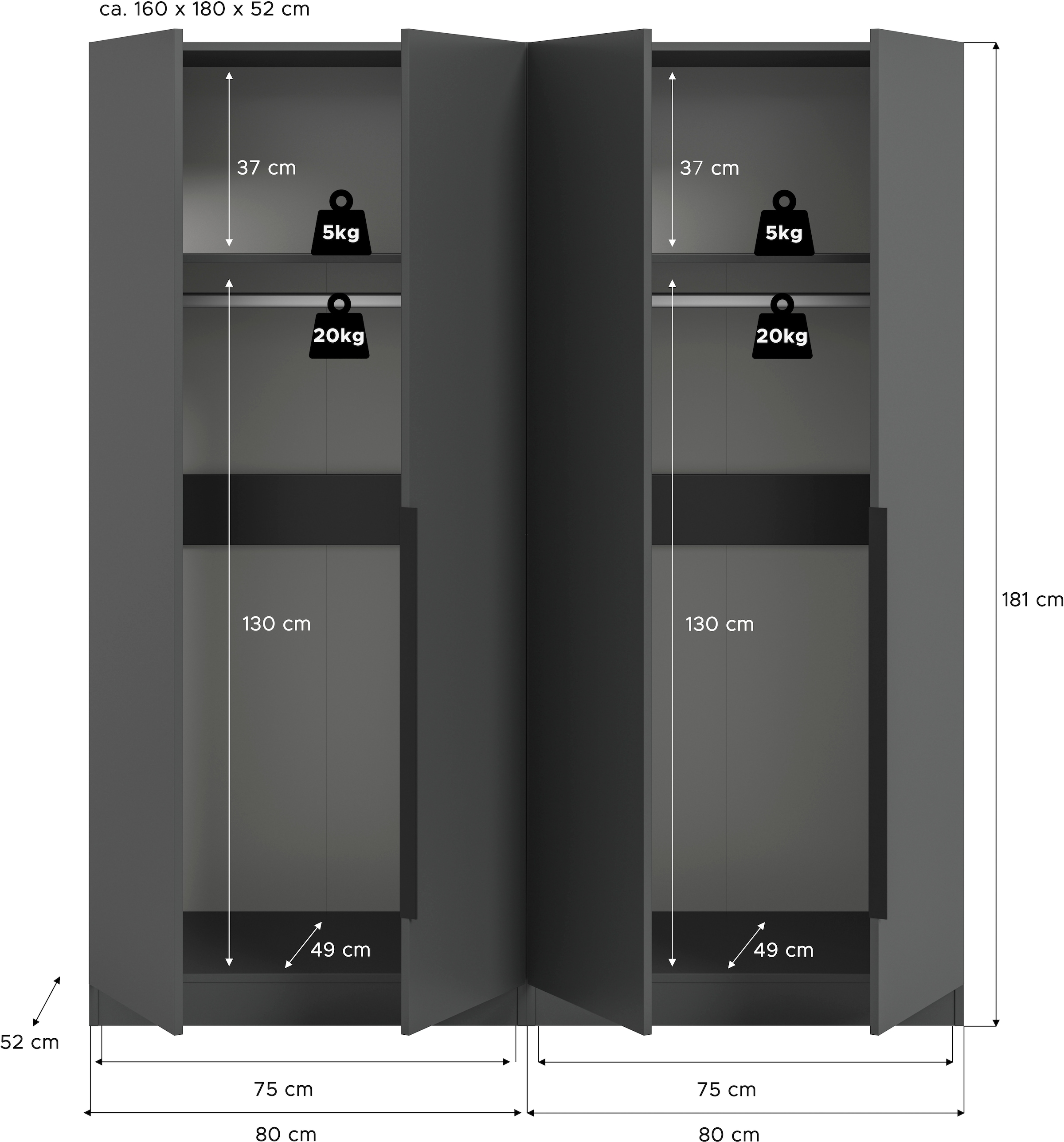Home affaire Set d'armoires »Skarde moderner Kleiderschrank Schlafzimmerschrank Otto´s Choice« Set, wähle deine beste Schrank Kombination, 1 cuis tlg.