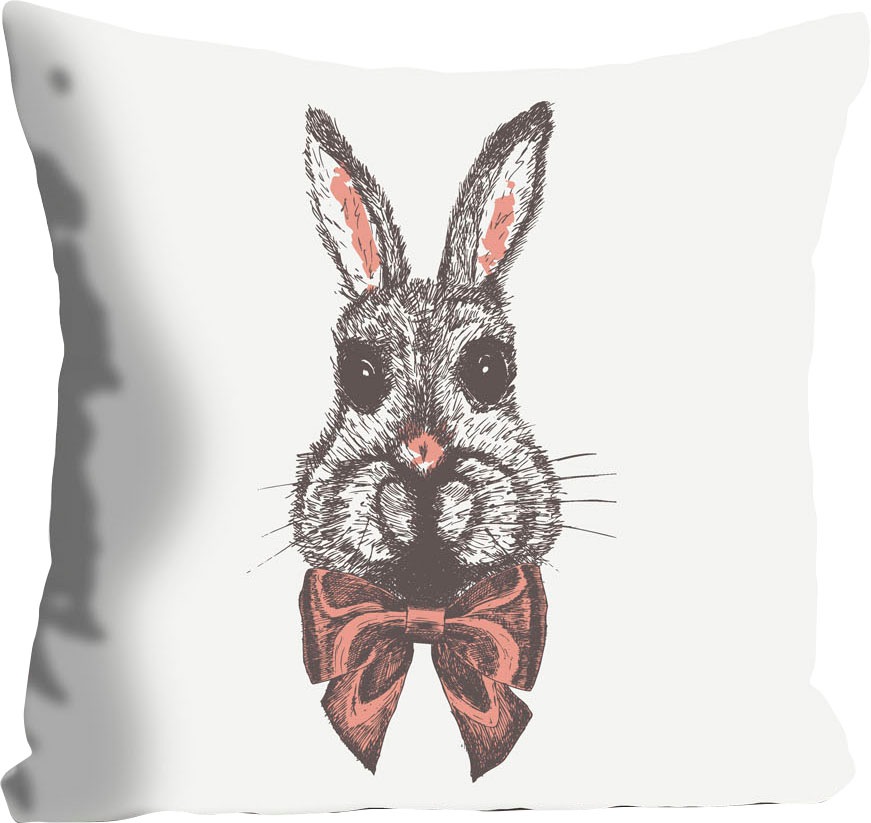 queence Coussin décoratif »Birger« mit einem Hasen mit Fliege