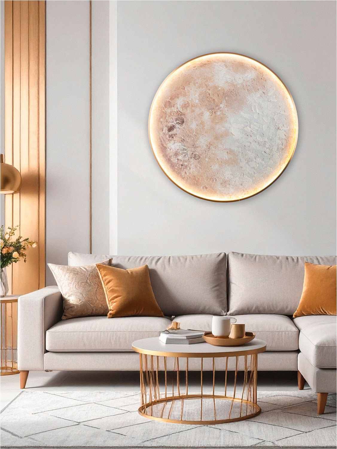 GILDE Tableau métallique »Bild rund Moon« Espace 1 cuis tlg.
