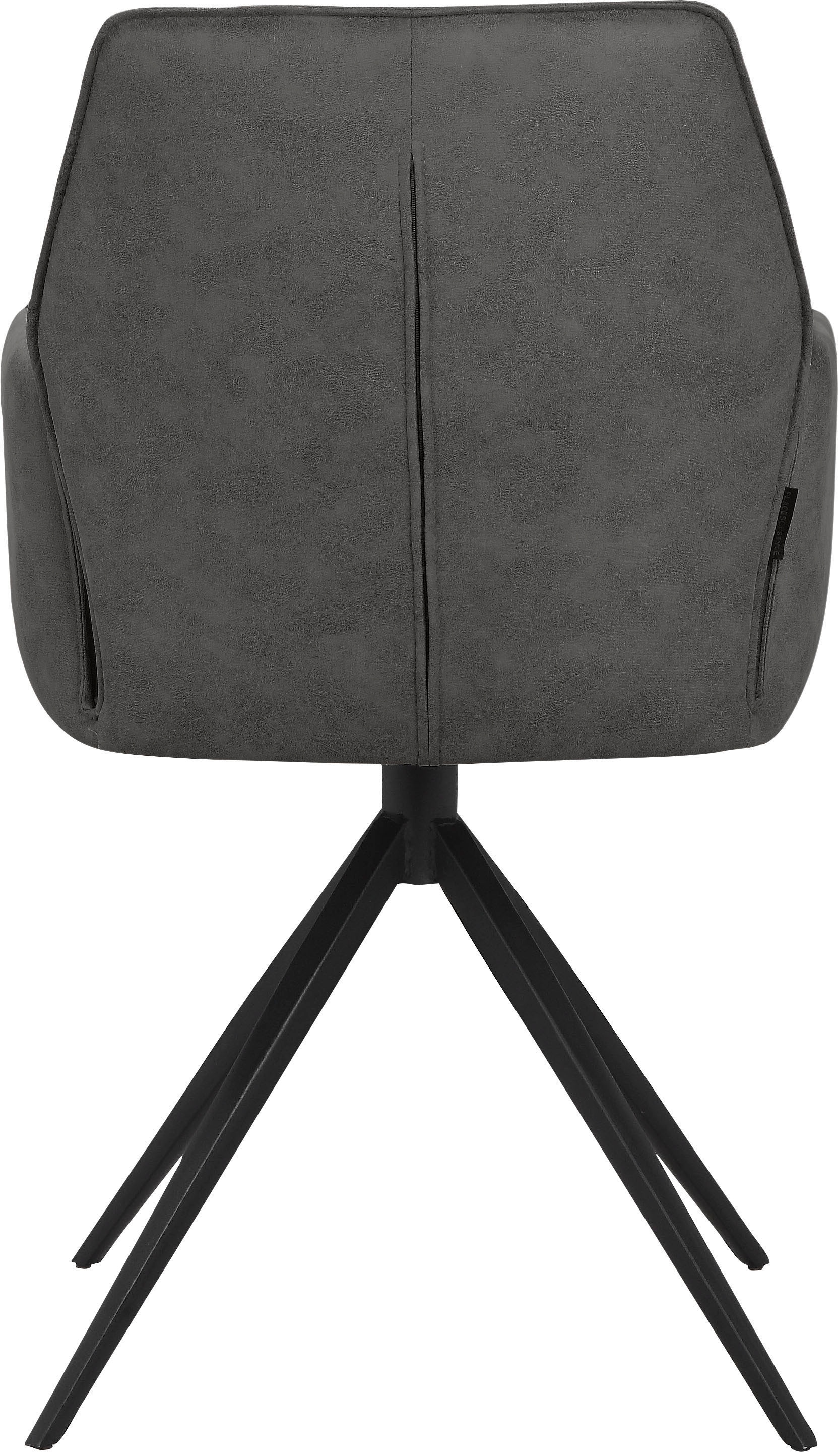 GOODproduct Esszimmerstuhl »Ozias« () Sitz und Rücken gepolstert, Gestell aus Metall schwarz, Sitzhöhe 50 cm, 2er Set