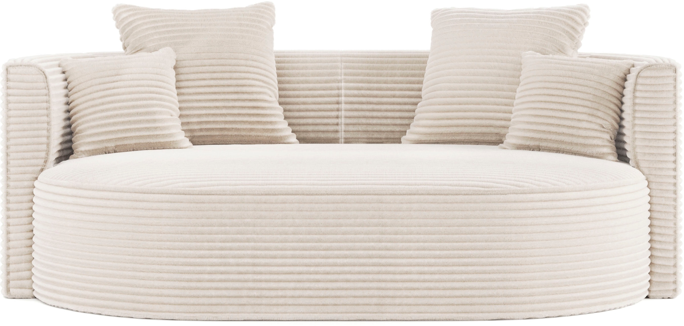 LeGer Home by Lena Gercke 2,5-places »ISALIE Cord, rundes Loungesofa, mit Kissen, perfekt gepolstert« tissus modernes, avec 4 coussins décoratifs, assise extra large