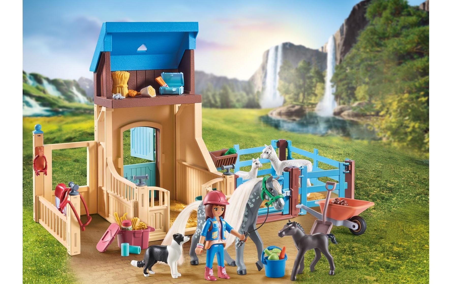 Playmobil® Spielbausteine »Horses of Waterfall Amelia & Whisper mit Pferdebox 71353«