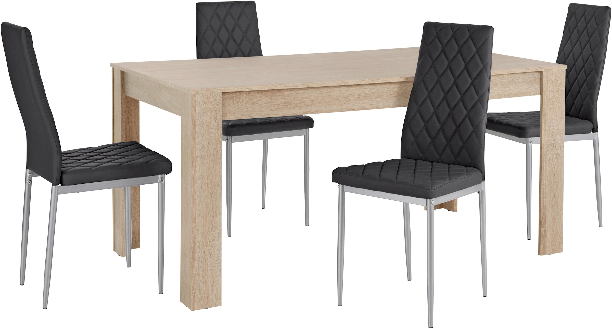 GOODproduct Ensemble de salle à manger »Lynn160/Brooke« Tisch mit 4 Stühlen