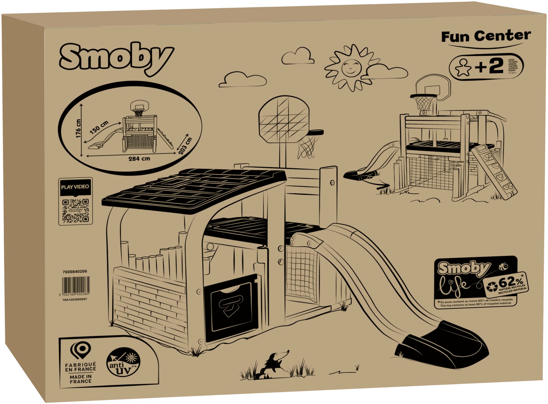 Smoby Klettergerüst »Smoby Life, Klettergerüst Fun Center« Rutsche mit Wasseranschluss; Made in Europe