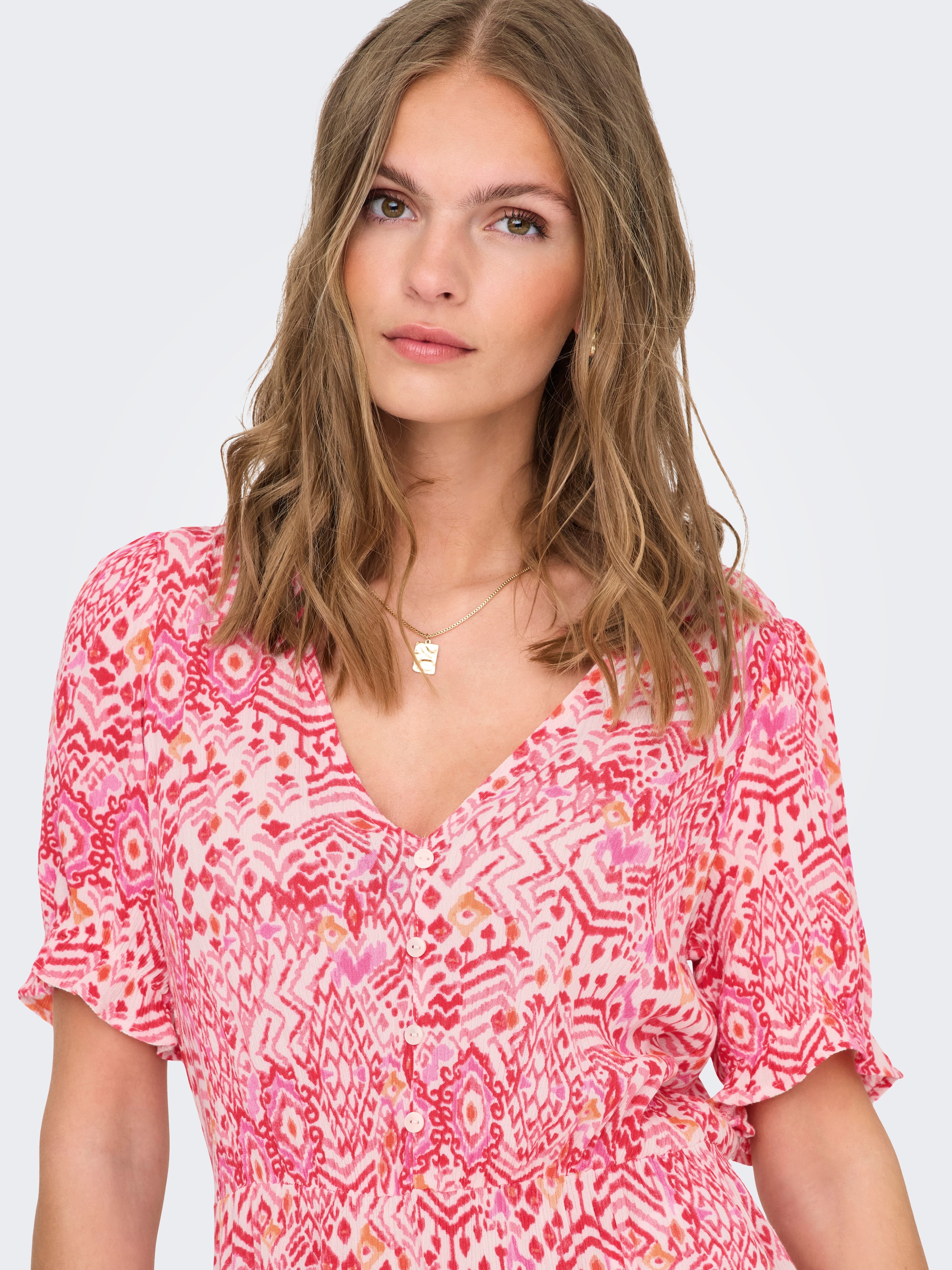 ONLY Maxi robe »ONLCHIANTI S/S LONG DRESS WVN NOOS« viscose, coupe regular