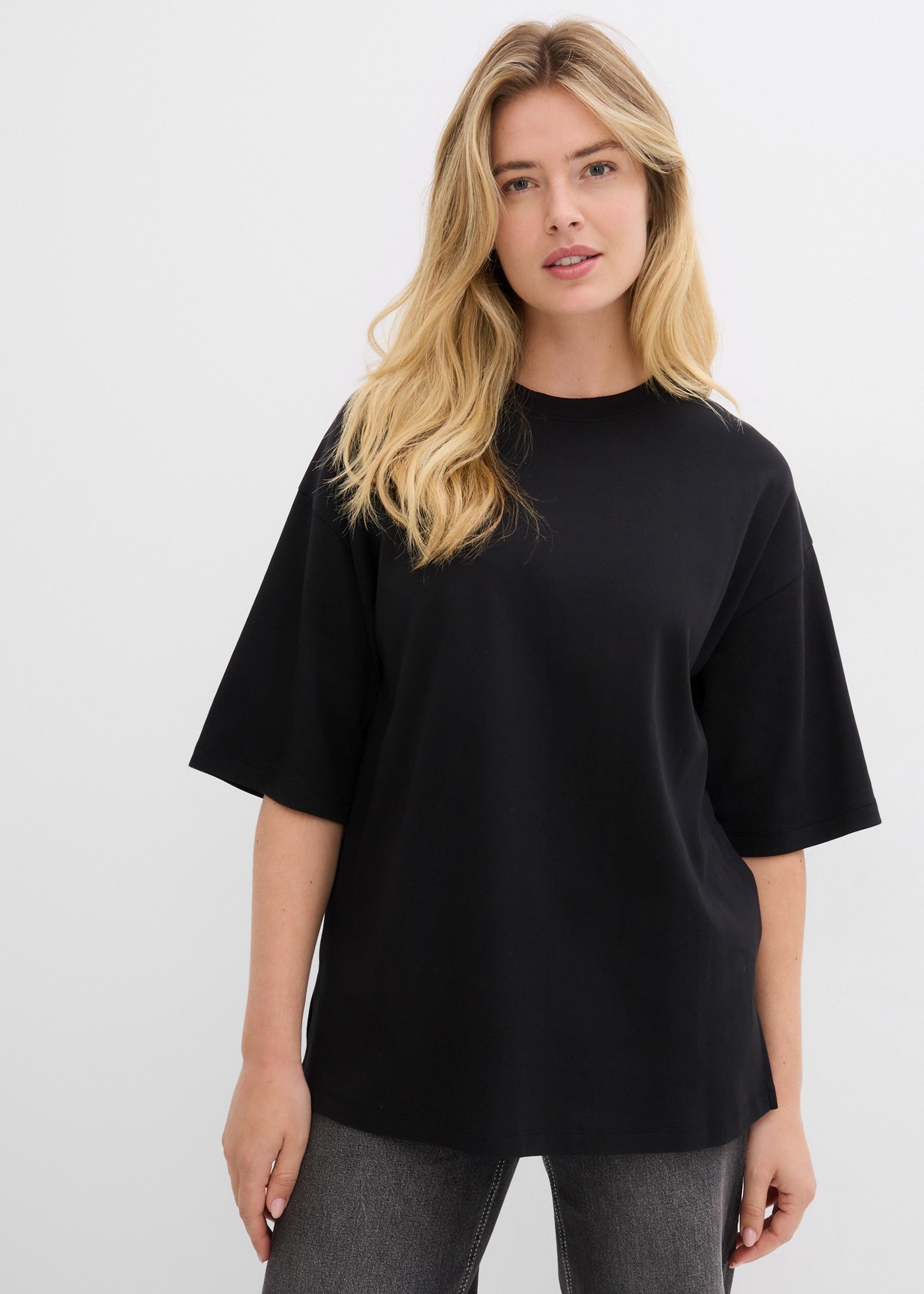 bonprix Longshirt Oversized Schnitt, Halbarm, für Frühling und Sommer