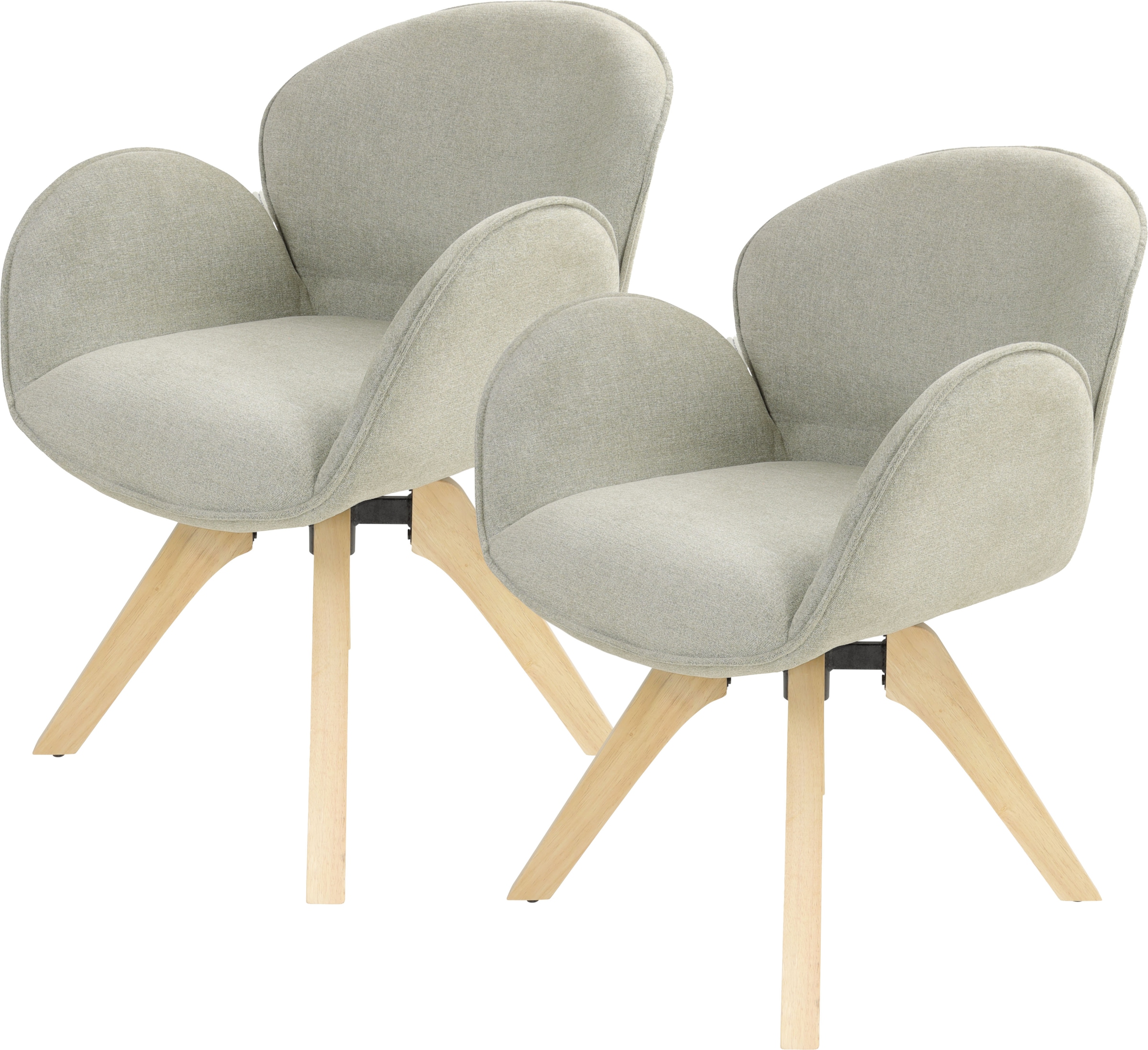 TOM TAILOR HOME Chaise avec accoudoirs »WINGS ARMCHAIR« (Set) 2 cuismit Armlehnen, drehbar, Rückholfunktion, Massivholzgestell