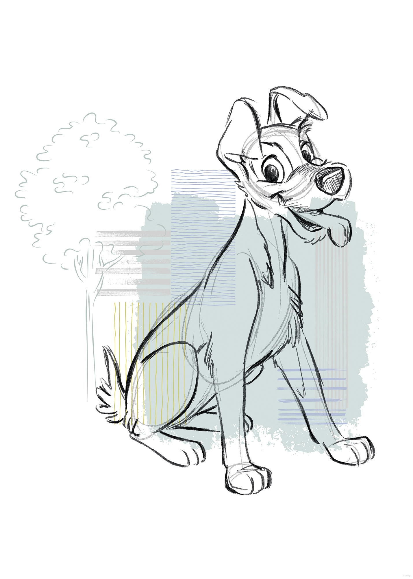 Komar Wandbild »Disney Lady and the Tramp Hello Tramp« Disney Set, 1 Stk. tlg. 50 x 70 cm (Breite x Höhe) - Kinderzimmer, Dekoration