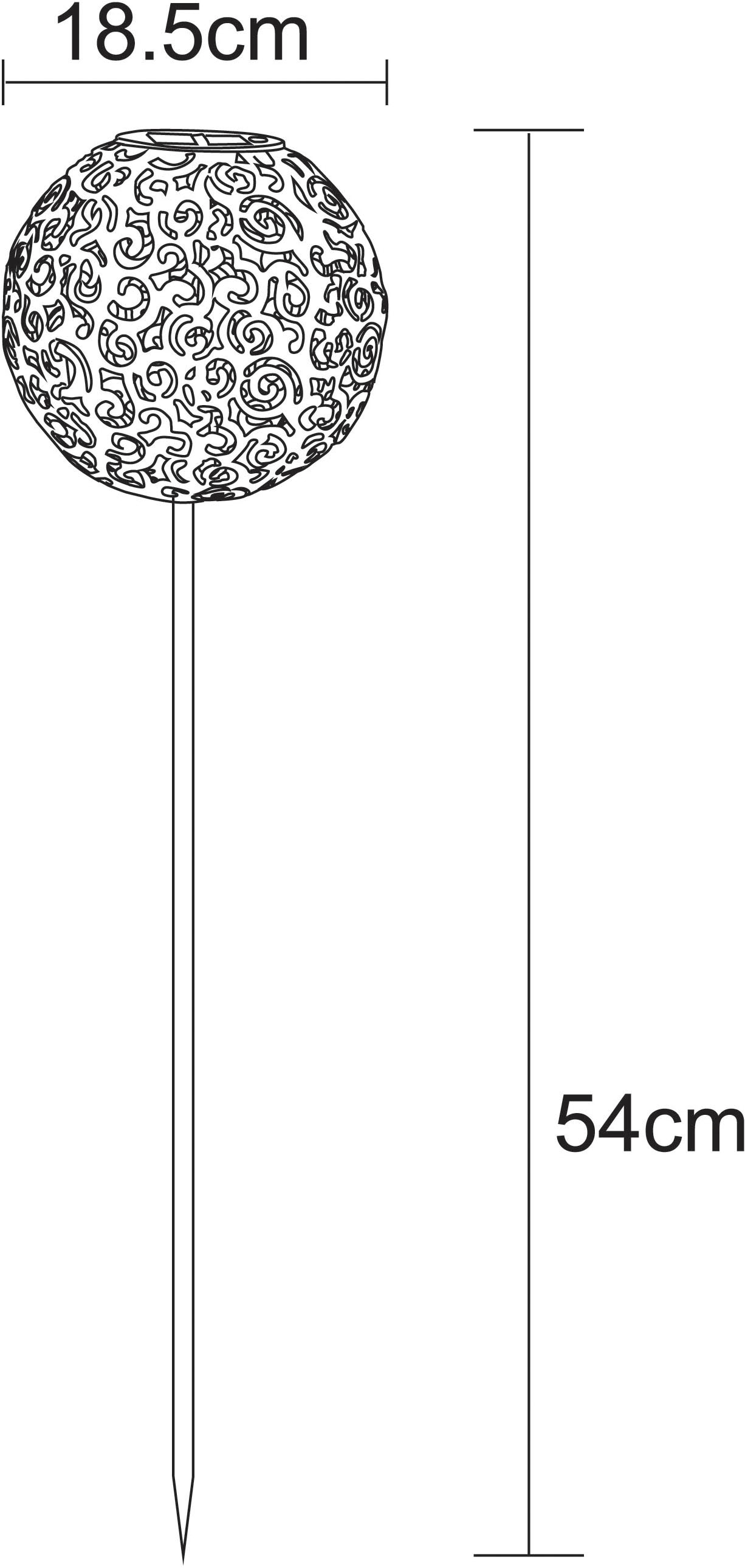 GLOBO LIGHTING LED Solarleuchte »SOLAR« LED-Modul 1 Stk. Warmweiss Solarlampe für Garten, Toller Lichteffekt, Solarkugel mit Erdspiess