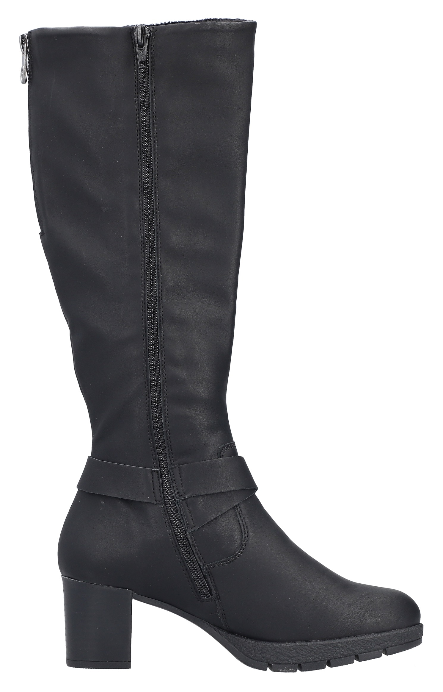 Rieker Bottes  bottes hautes, talon bloc, fermeture éclair arrière - forme étroite