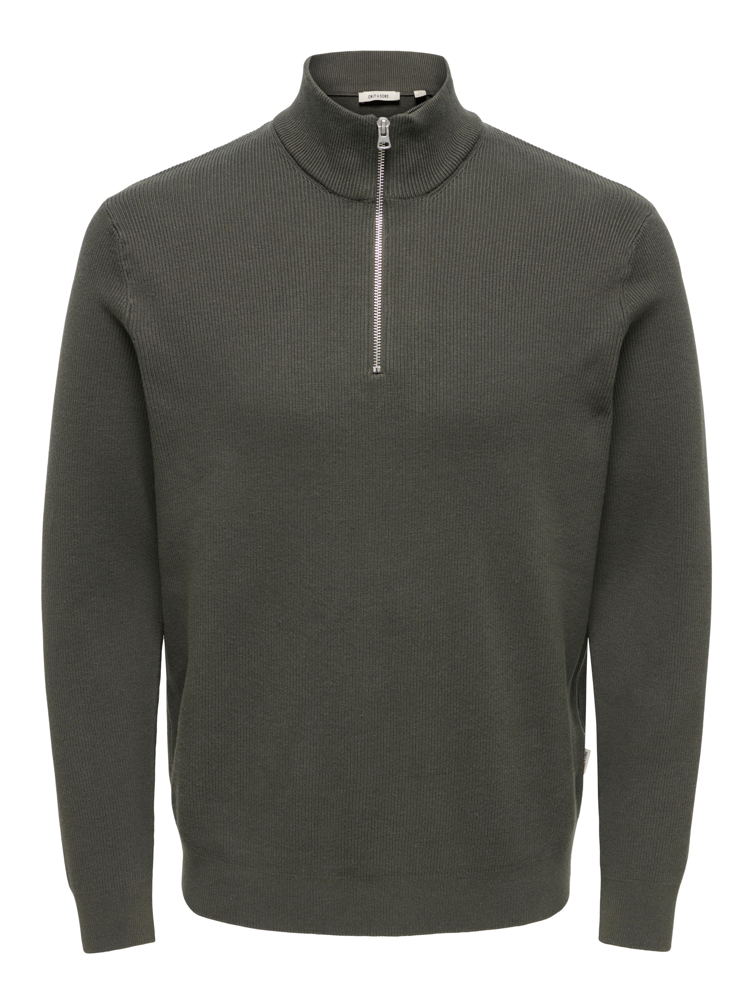 ONLY & SONS Troyer »ONSPHIL REG 12 STRUC HALF ZIP KNIT NOOS« mélange coton, coupe régulière