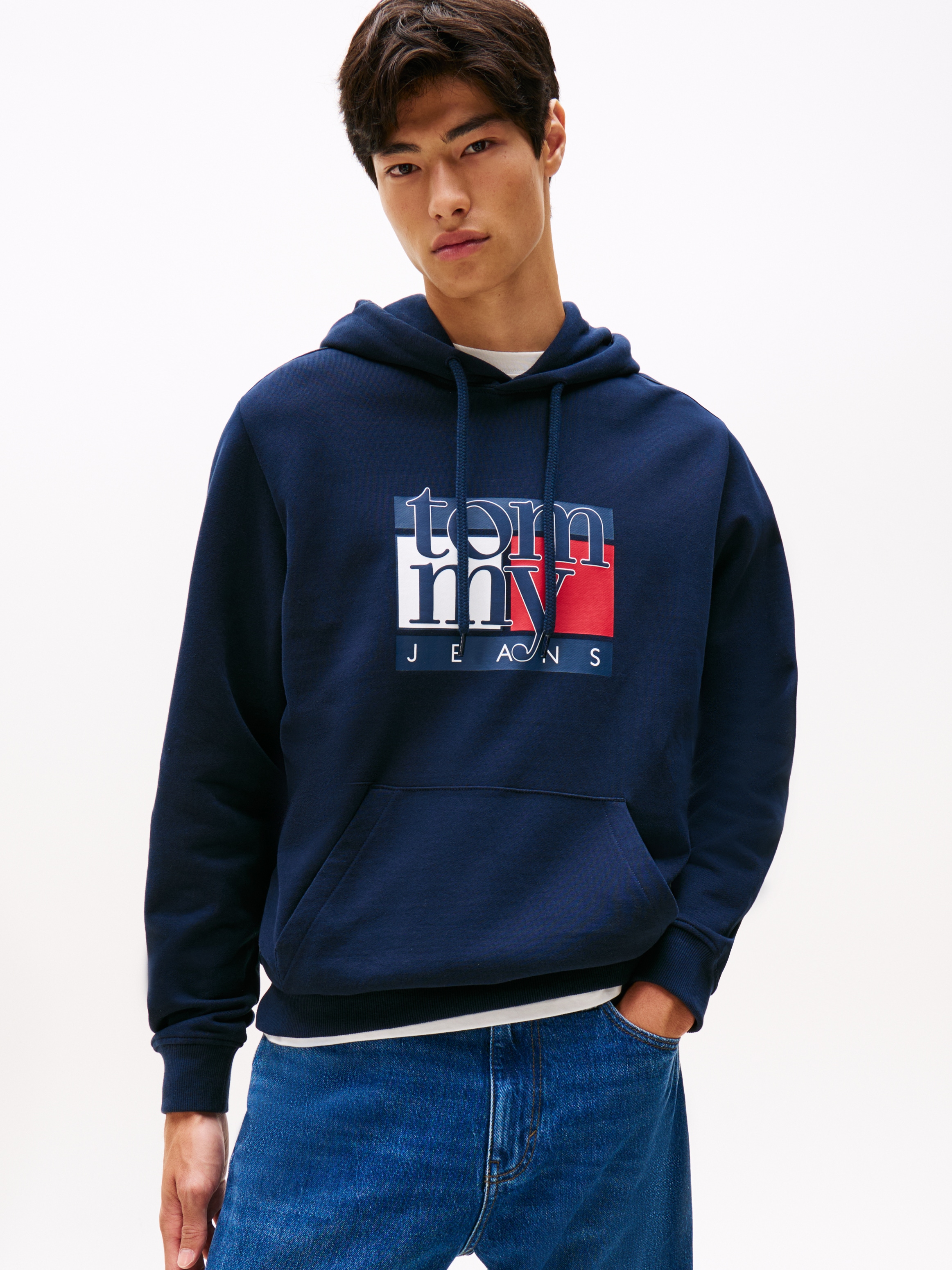 Tommy Jeans Hoodie »TJM RWB FLAG«, Regular Fit, Sweatshirt, mehrfarbiger Print
