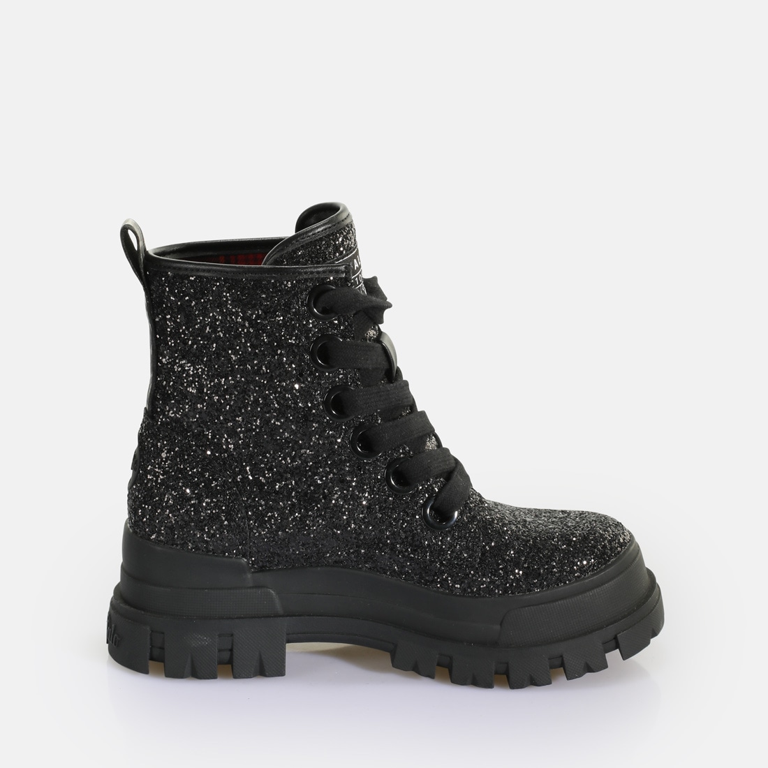 Buffalo Bottines à lacets »ASPHA LACEUP HI«  Bottes à plateforme, bottines à lacets avec garniture pailletée stylée