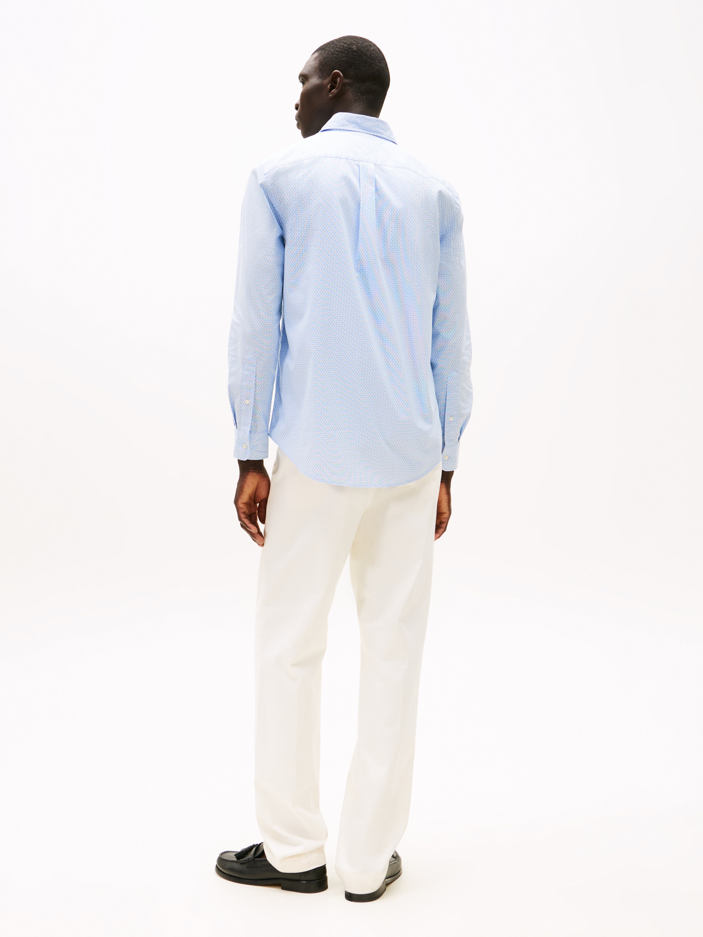 Tommy Hilfiger Langarmhemd »FLEX POPLIN MINI PRINT Regular Fit SHIRT«, regular fit, Kentkragen