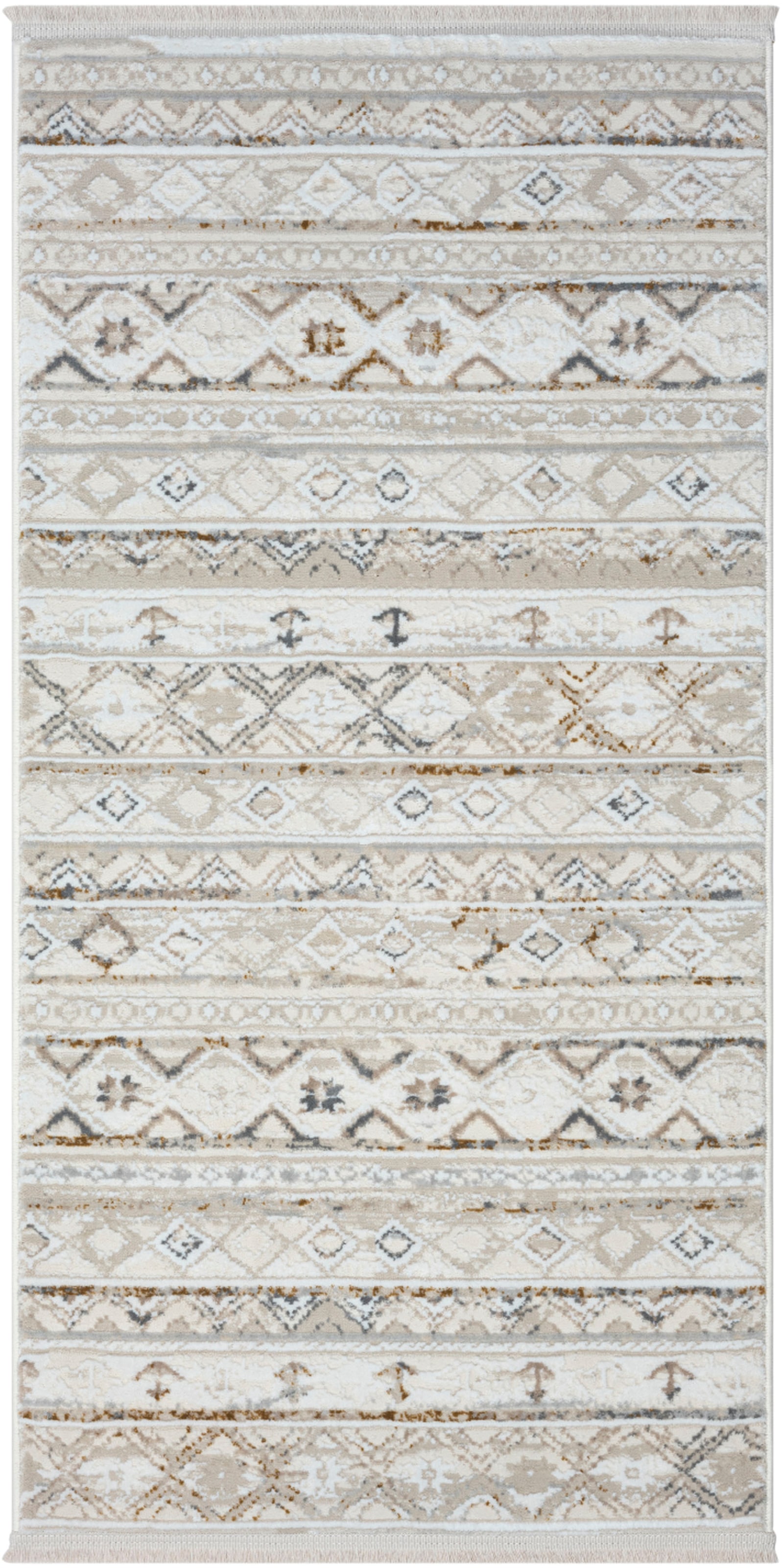 Myflair Möbel & Accessoires Teppich »My Nomady, LAGERRÄUMUNG!« rechteckig 10 mm Höhe Kurzflor, Scandi-Design, besonders weich durch Microfaser, mit Fransen