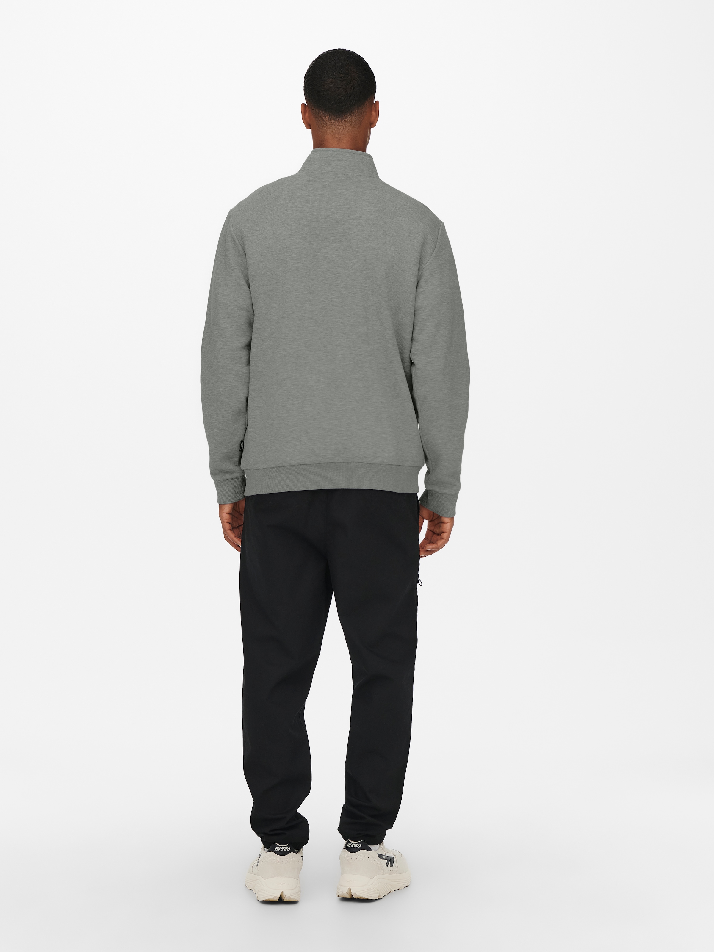 ONLY & SONS Sweat-shirt »ONSCERES HALF ZIP SWEAT«, mélange coton, coupe régulière
