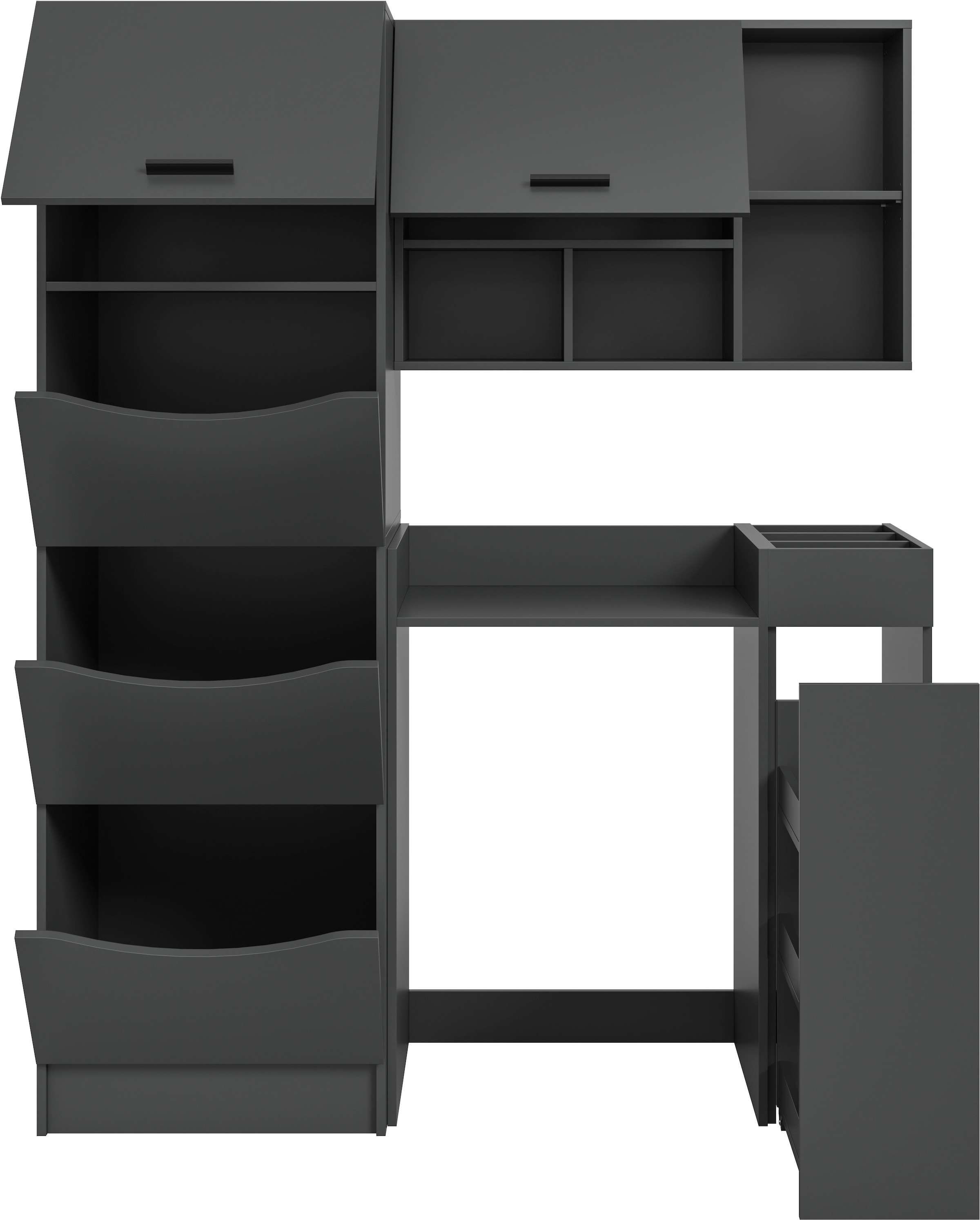 welltime Badmöbel-Set »FALAS,  4-teilig, Hauswirtschaftsraum Set, Breite 126 cm« Set, Wäschschrank, Waschmaschinenumbauschrank, Standregal, Hängeschrank, 4 Stk. tlg.