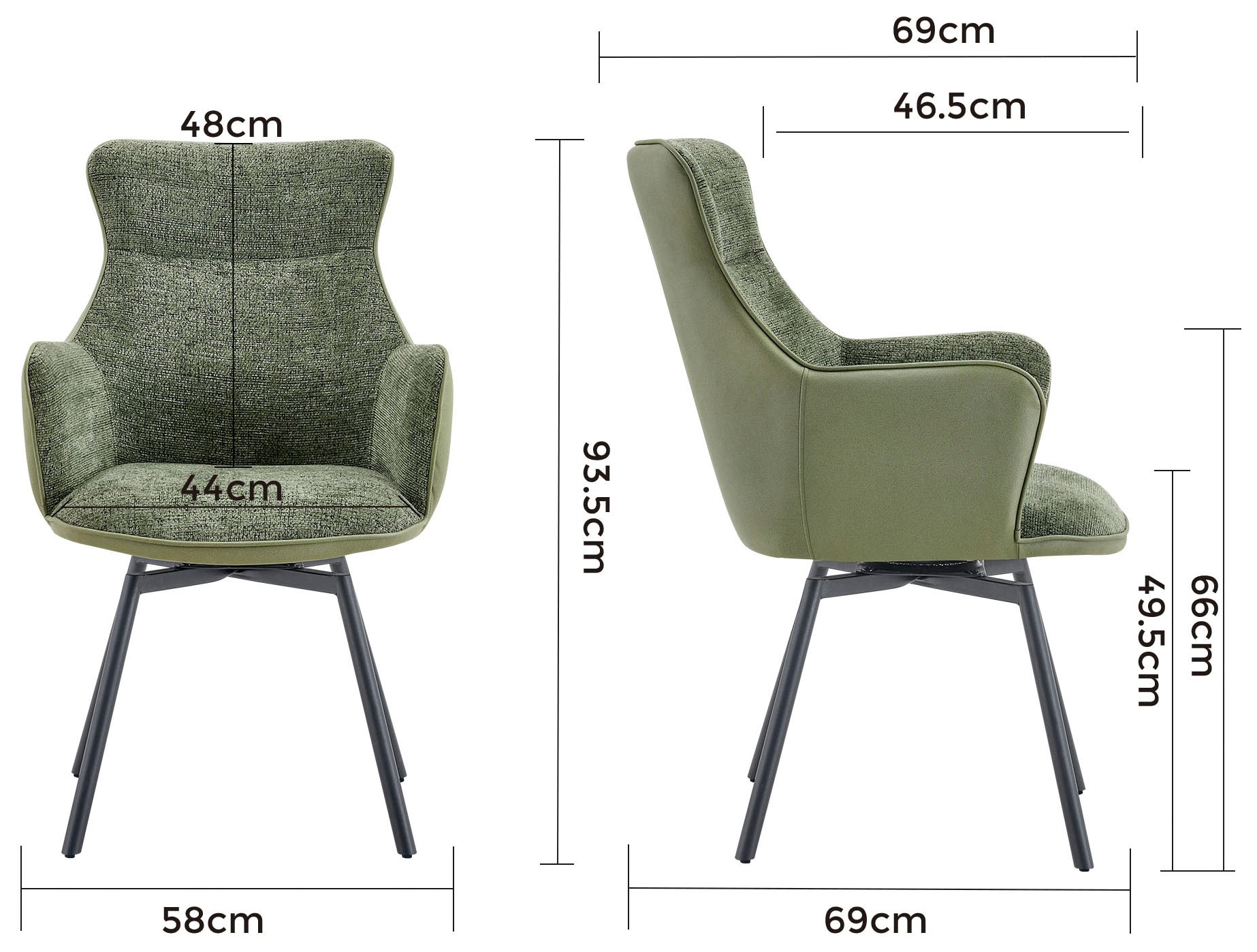 Duo Collection 4-Fussstuhl »Aachen« (Set) 2 Stk.360° drehbar