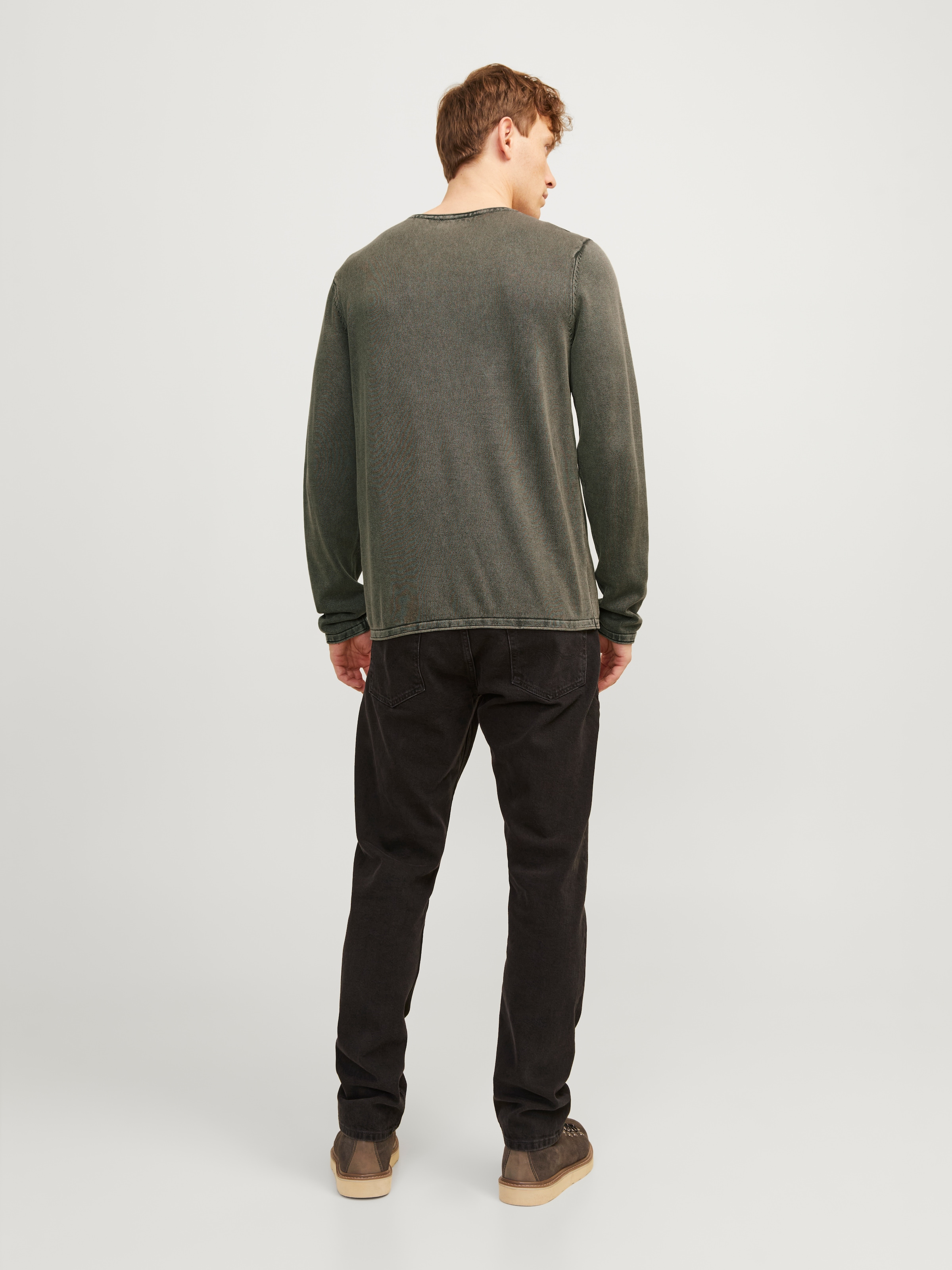 Jack & Jones Pull à col rond »JJELEO KNIT CREW NECK NOOS« Baumwolle, regular fit