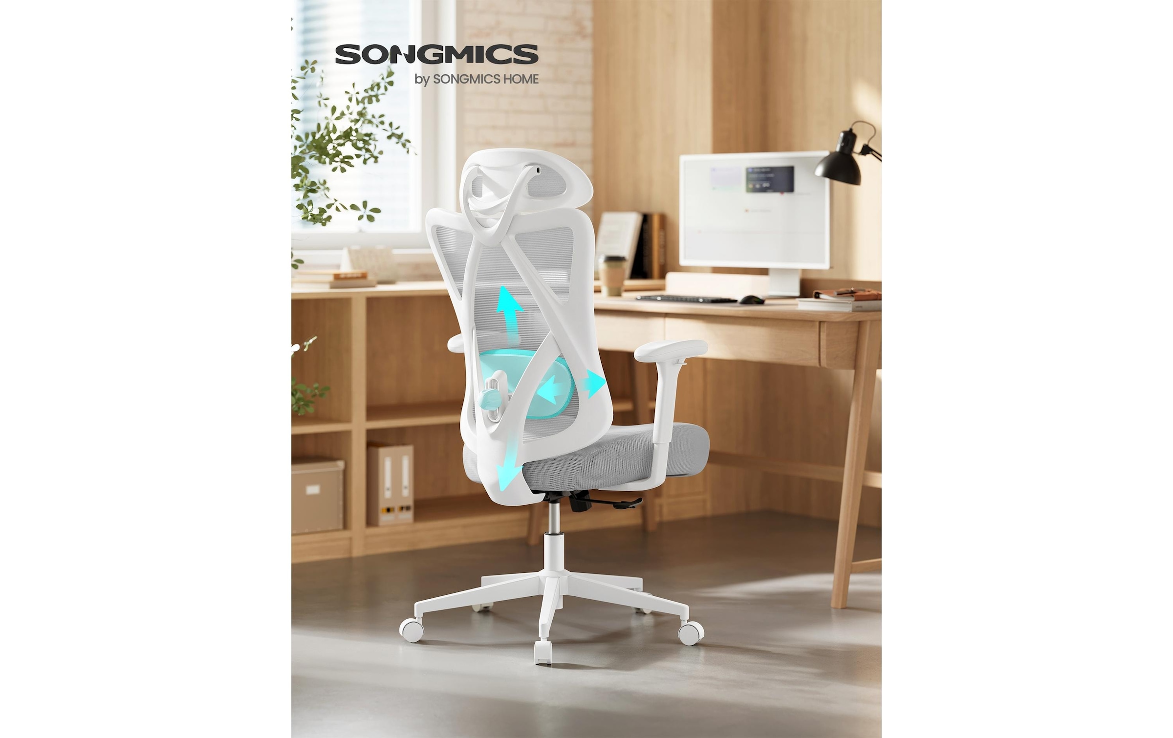 SONGMICS Chaise de bureau »mit verstellbarer Lendenstütze und Kopfstütze« ()