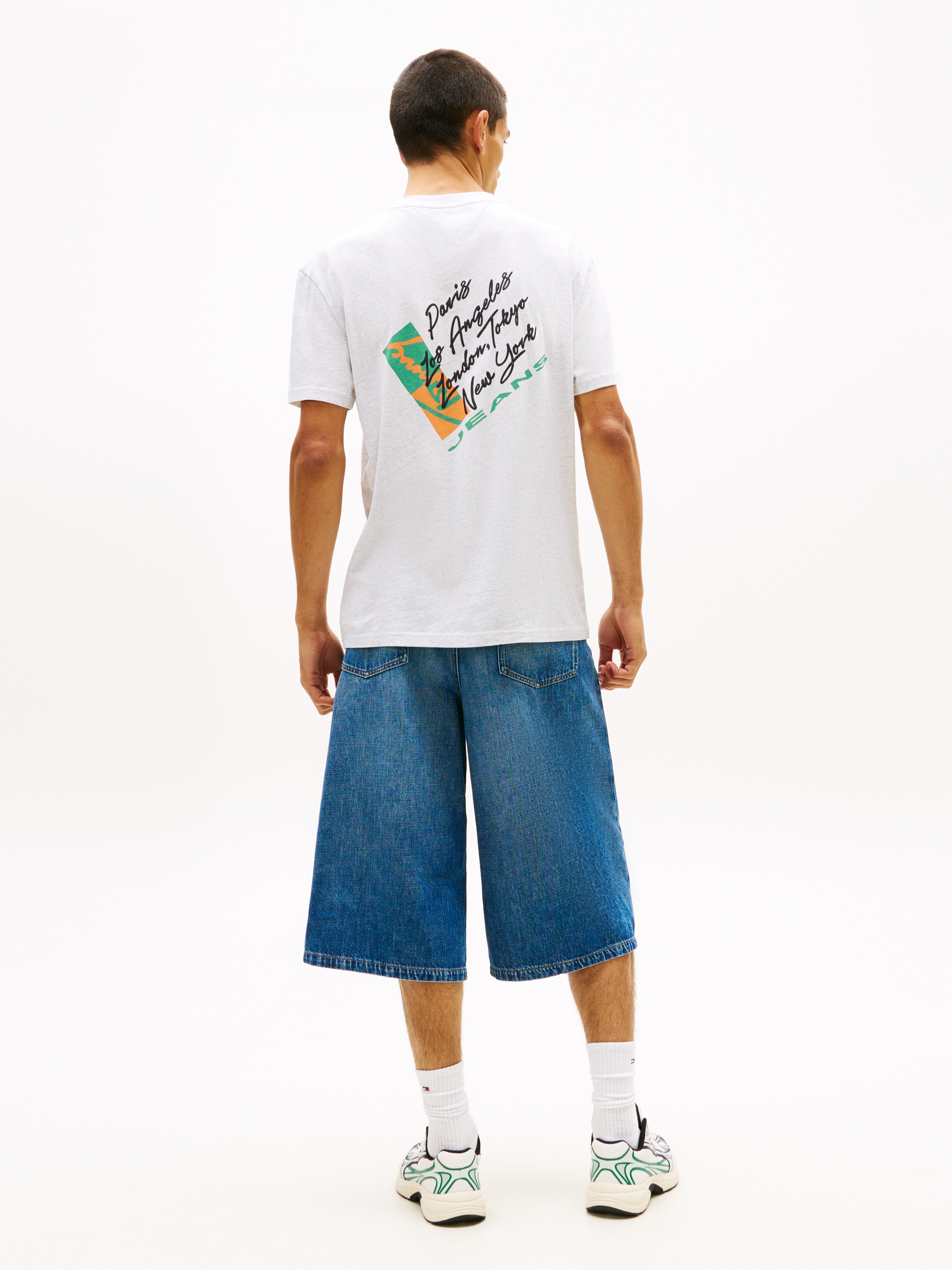 Tommy Jeans T-Shirt »TJM REGULAR FIT SIGN SHIFT« mit Label-Print, Baumwoll-Jersey