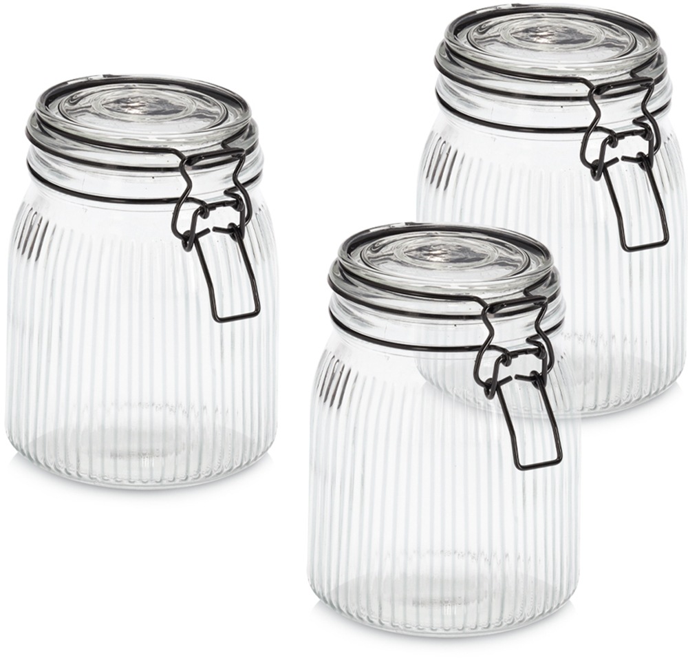 Zeller Present Vorratsglas »mit Bügelverschluss, 3-tlg.« luftdicht, schützt vor Feuchtigkeit