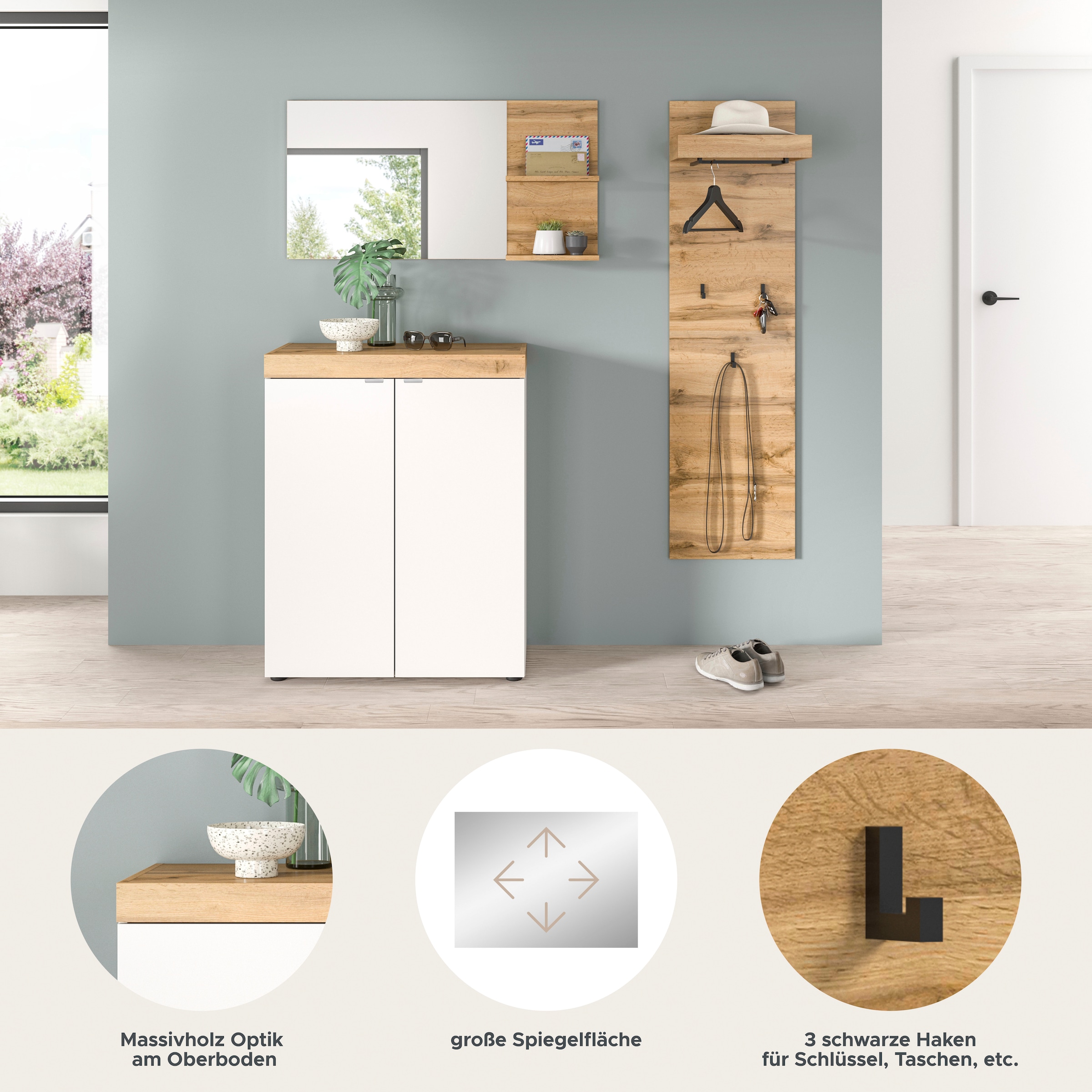 GOODproduct Ensemble de vestiaires »MAMBO II, 3-teilig, hängend oder stehend montierbar« 3 cuis tlg.