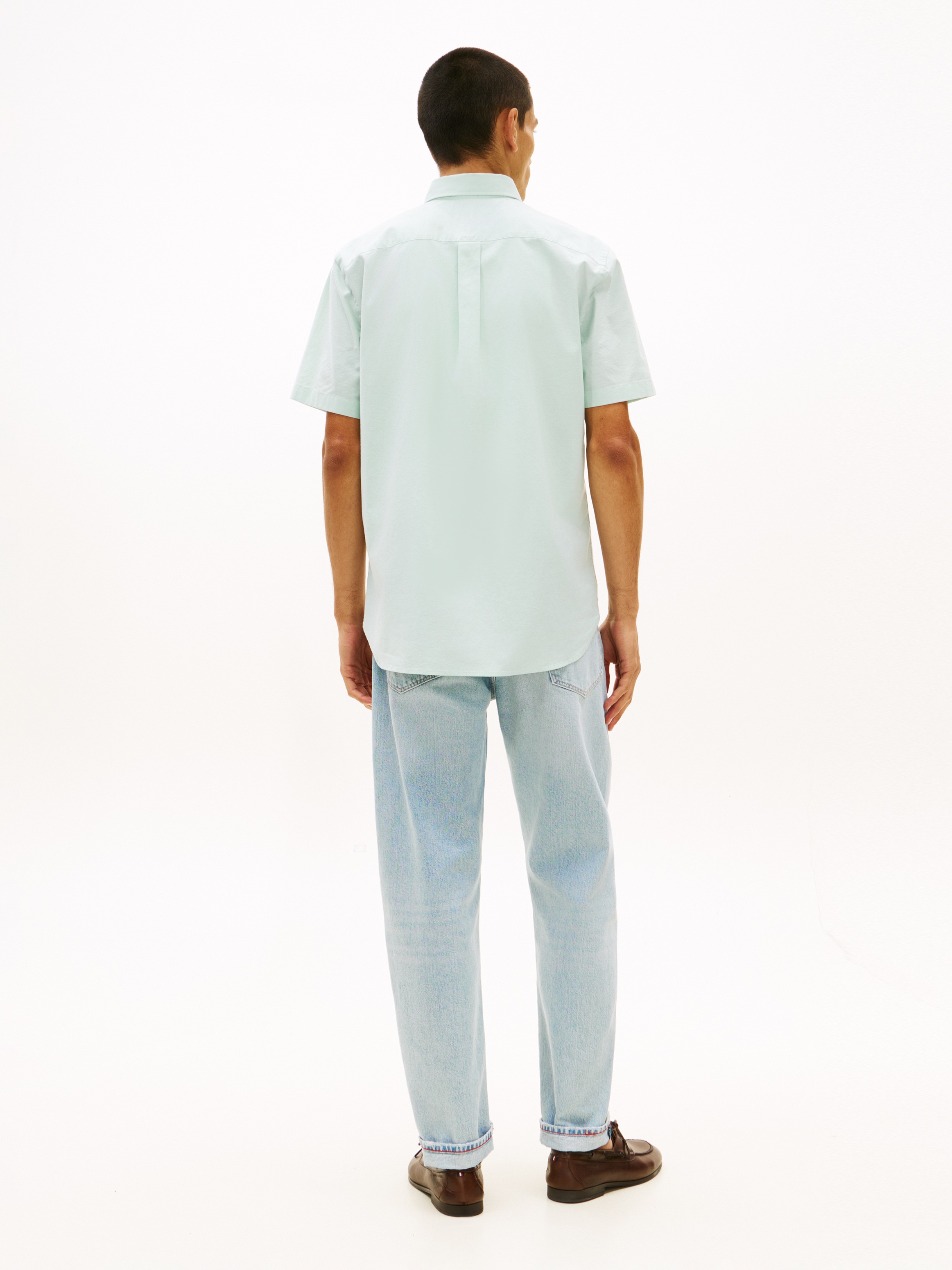 Tommy Hilfiger Chemise à manches courtes »LIGHT OXFORD SOLID« regular fit, Button-down-Kragen