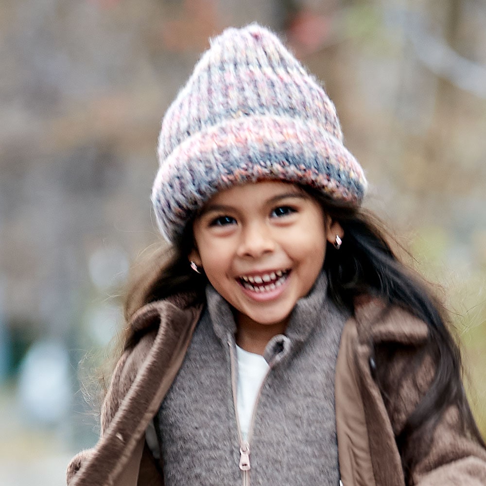 MAXIMO Bonnet tricoté , Wollanteil, gefüttert, grobstrick, breiter Umschlag