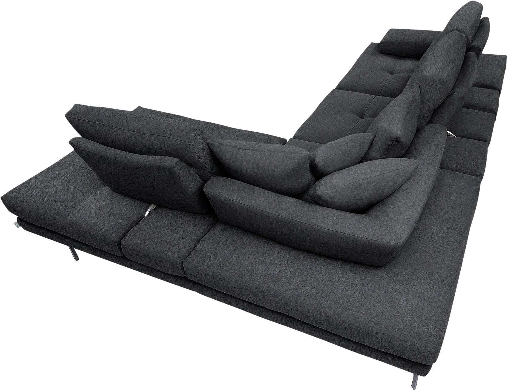 CALIA ITALIA Ecksofa »Toby Wing, Komfortsofa mit Sitzkomfort der Extraklasse, L-Form« Sitztiefenverstellung, wahlw. mit Kissen-Set,Füsse schwarz matt