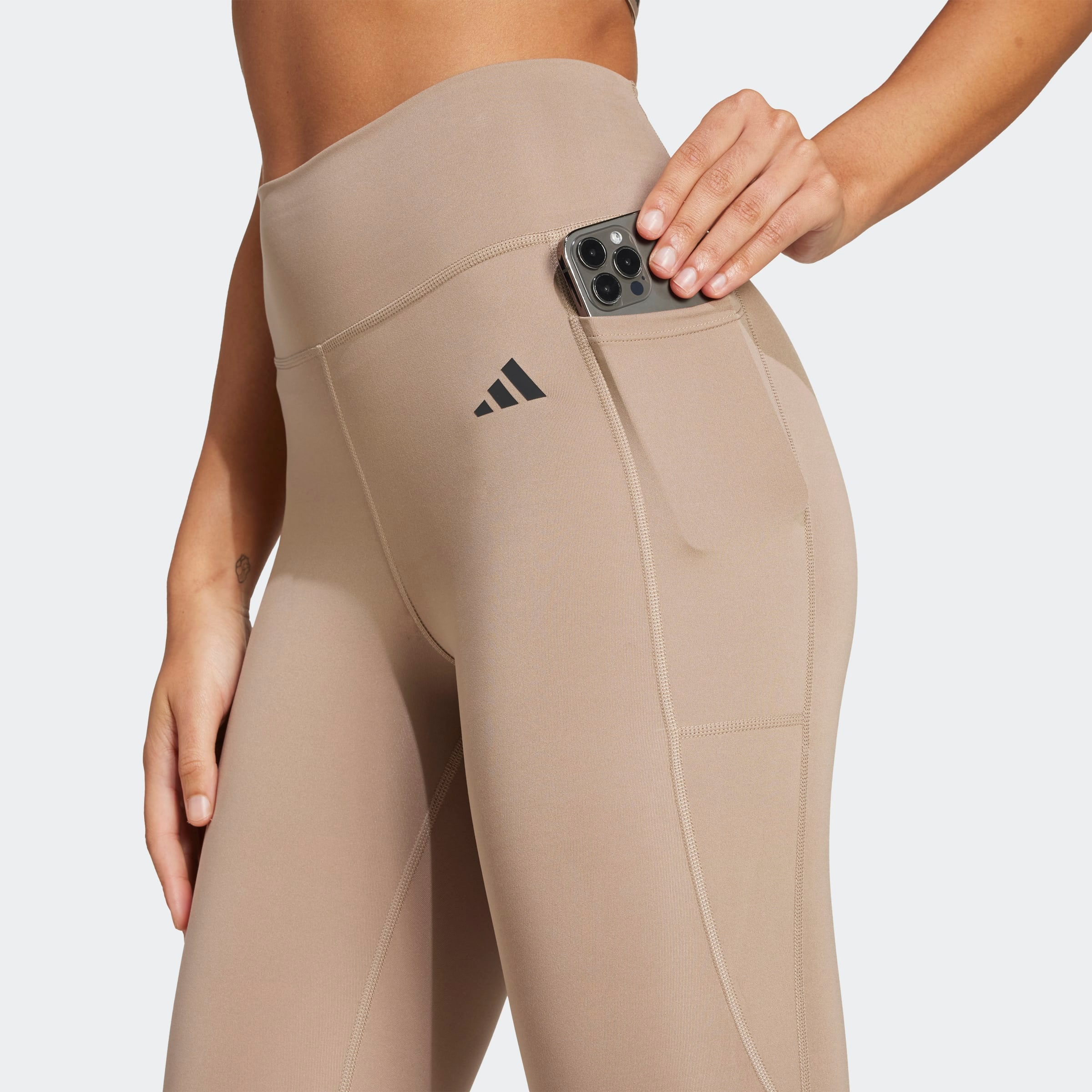 adidas Performance Caleçon d'entraînement »OPTIMÉ ESSENTIALS STASH POCKET LEGGINGS, KOMPLETTE LÄNGE«  pour fitness, avec technologie Climacool®, sans fermeture