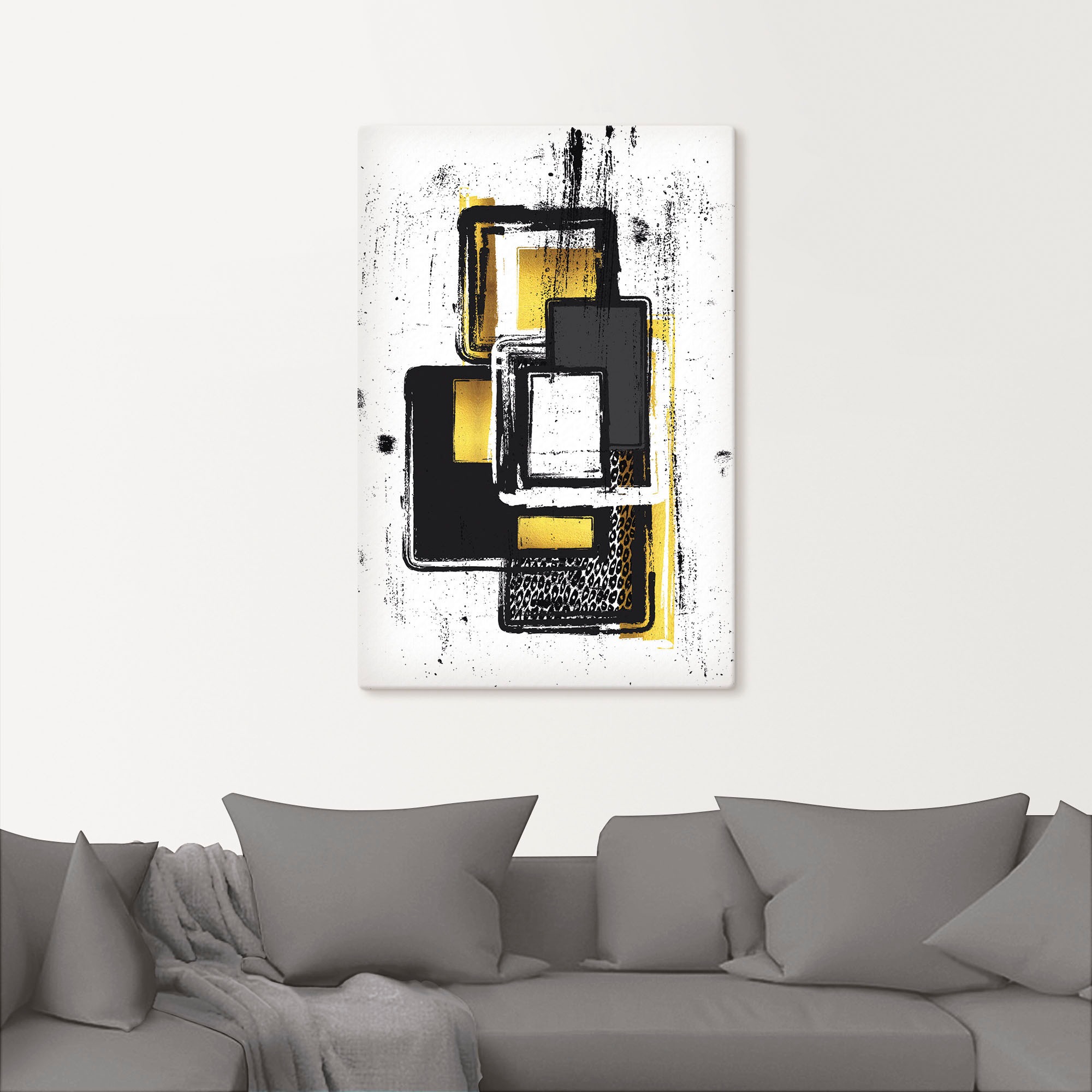 Artland Leinwandbild »Abstrakte Malerei Nr. 3 gold« Muster 1 Stk. tlg. als Leinwandbild, Poster, Wandaufkleber in verschied. Grössen