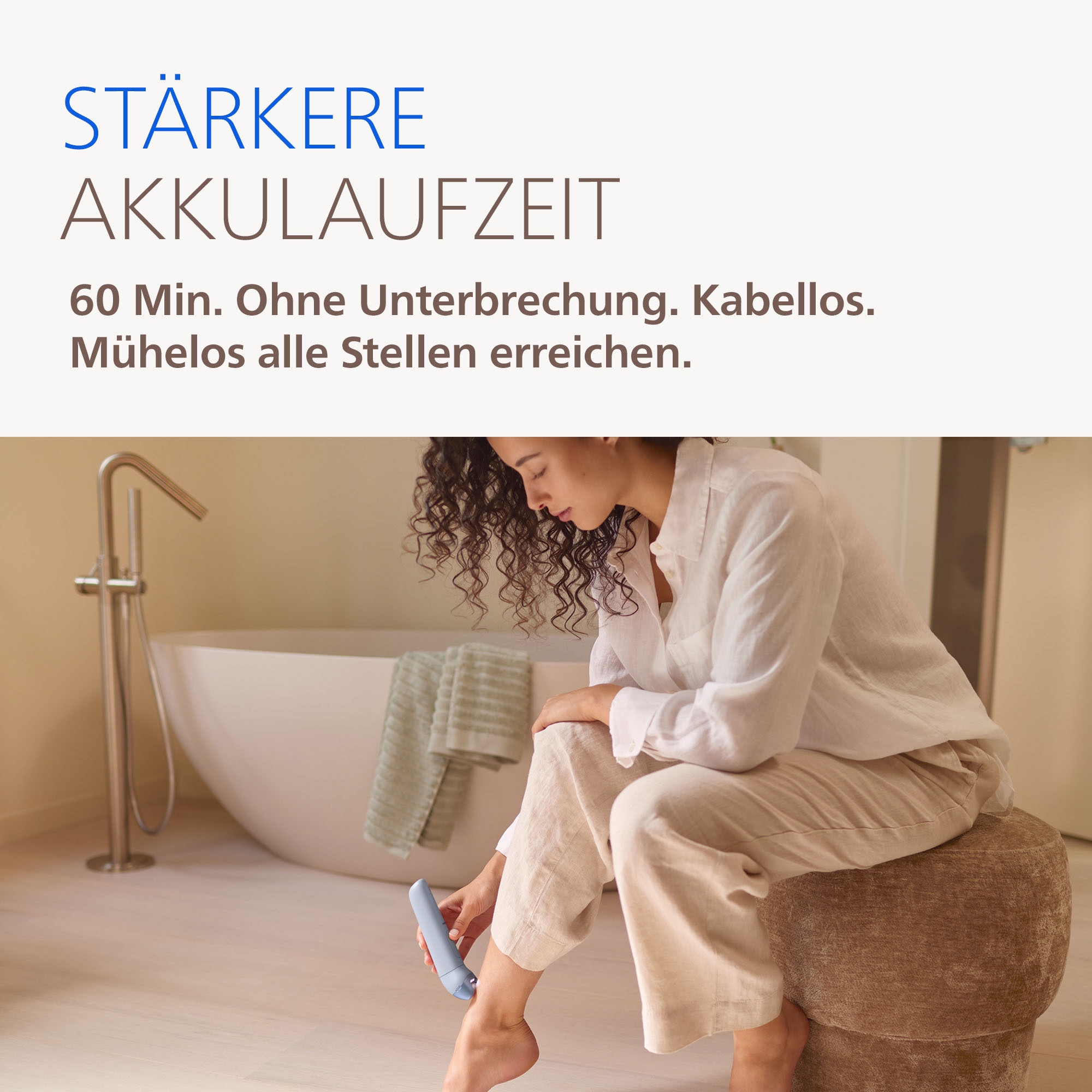 Philips Epilierer »Series 8000 BRE708/00« 2 Stk. Aufsätze nass und trocken verwendbar, mit 2 Geschwindigkeitsstufen