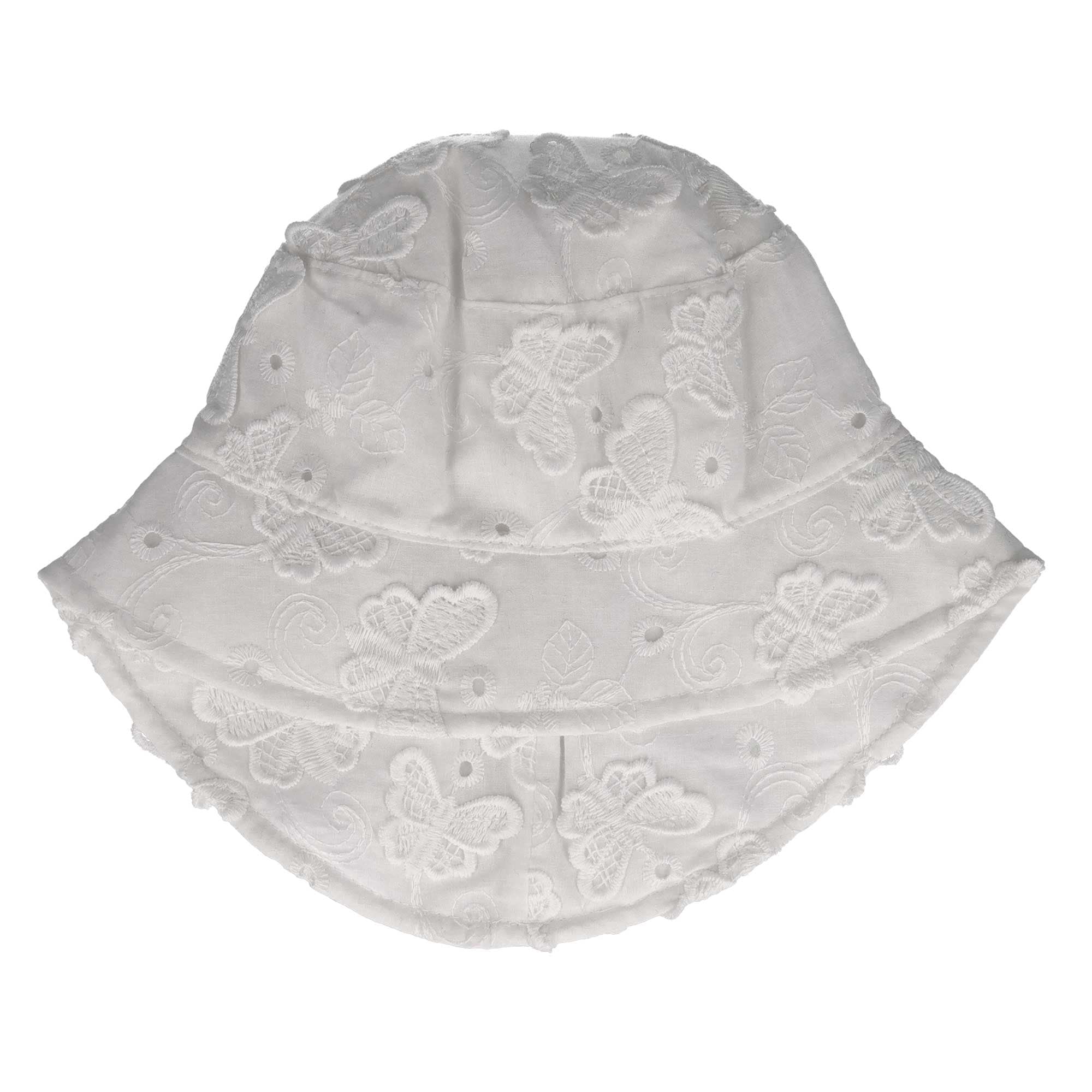 MAXIMO Chapeau de soleil 1 cuis Fischerhut, Weiss, Schmetterlingsmotiv