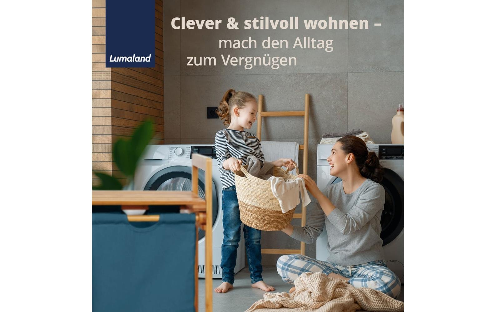 Lumaland Panier à linge »Bambus 60 l«
