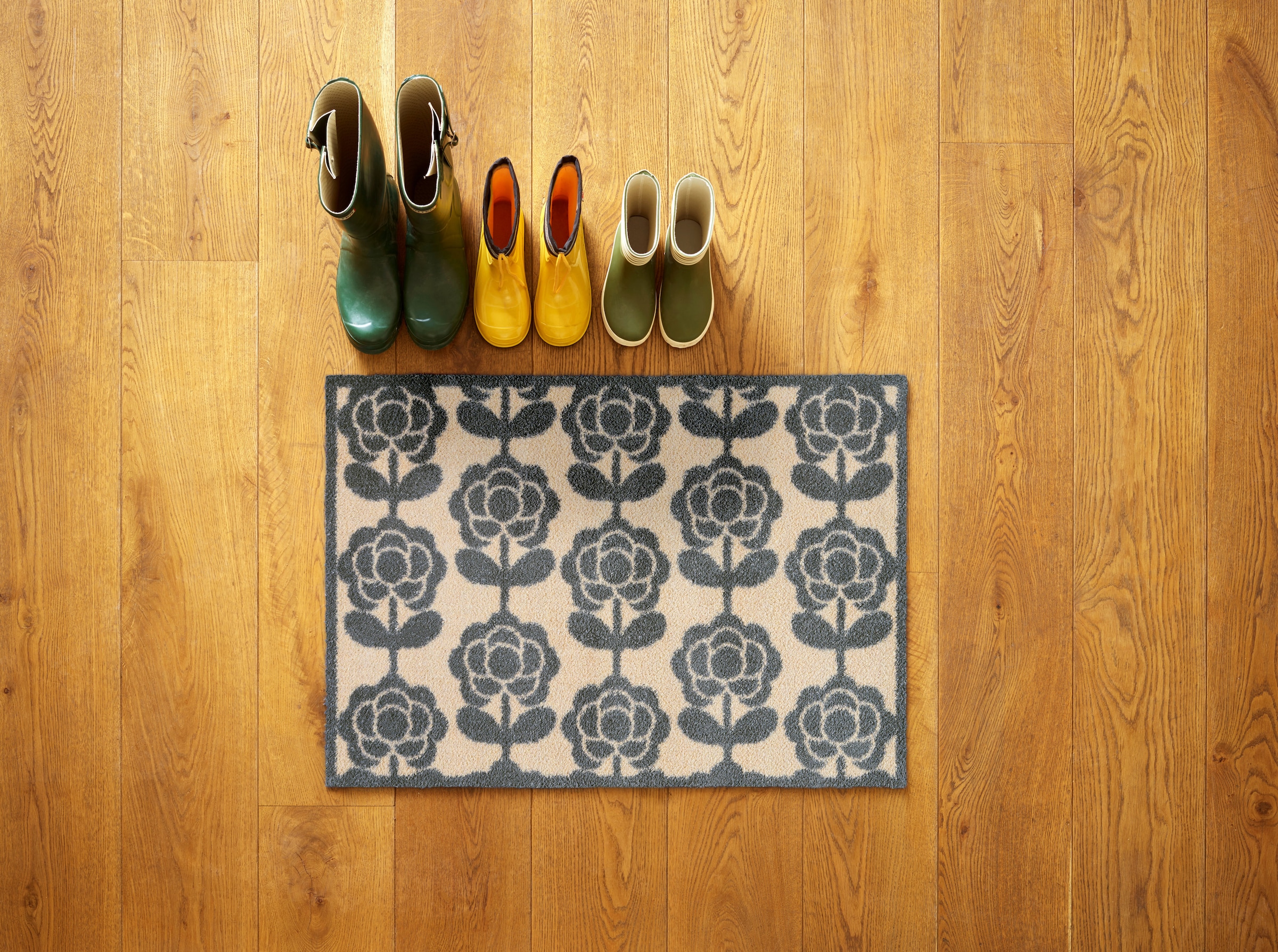 Turtle Mat Tapis de sol »Pop Flowers Neutral« Rectangulaire 9 mm Höhe