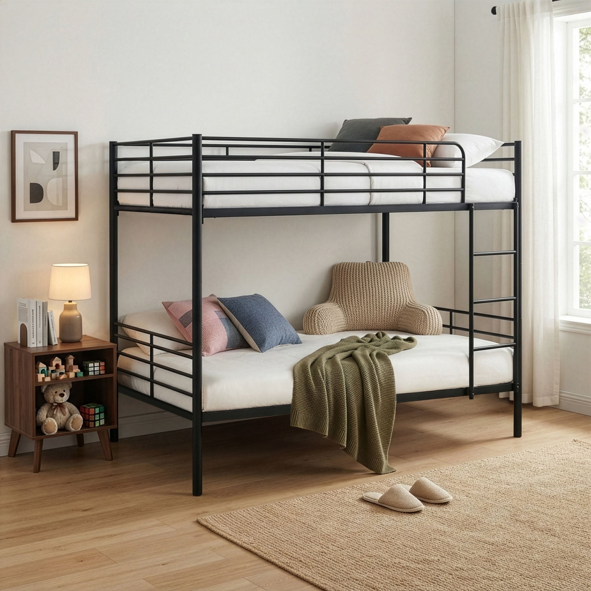 GOODproduct Lit superposé »Hayo,  Metallbett, Stockbett« Séparable en 2 lits simples,  parfait pour petits espaces, plusieurs couleurs, (L/P/H) env. 208/97/160 cm