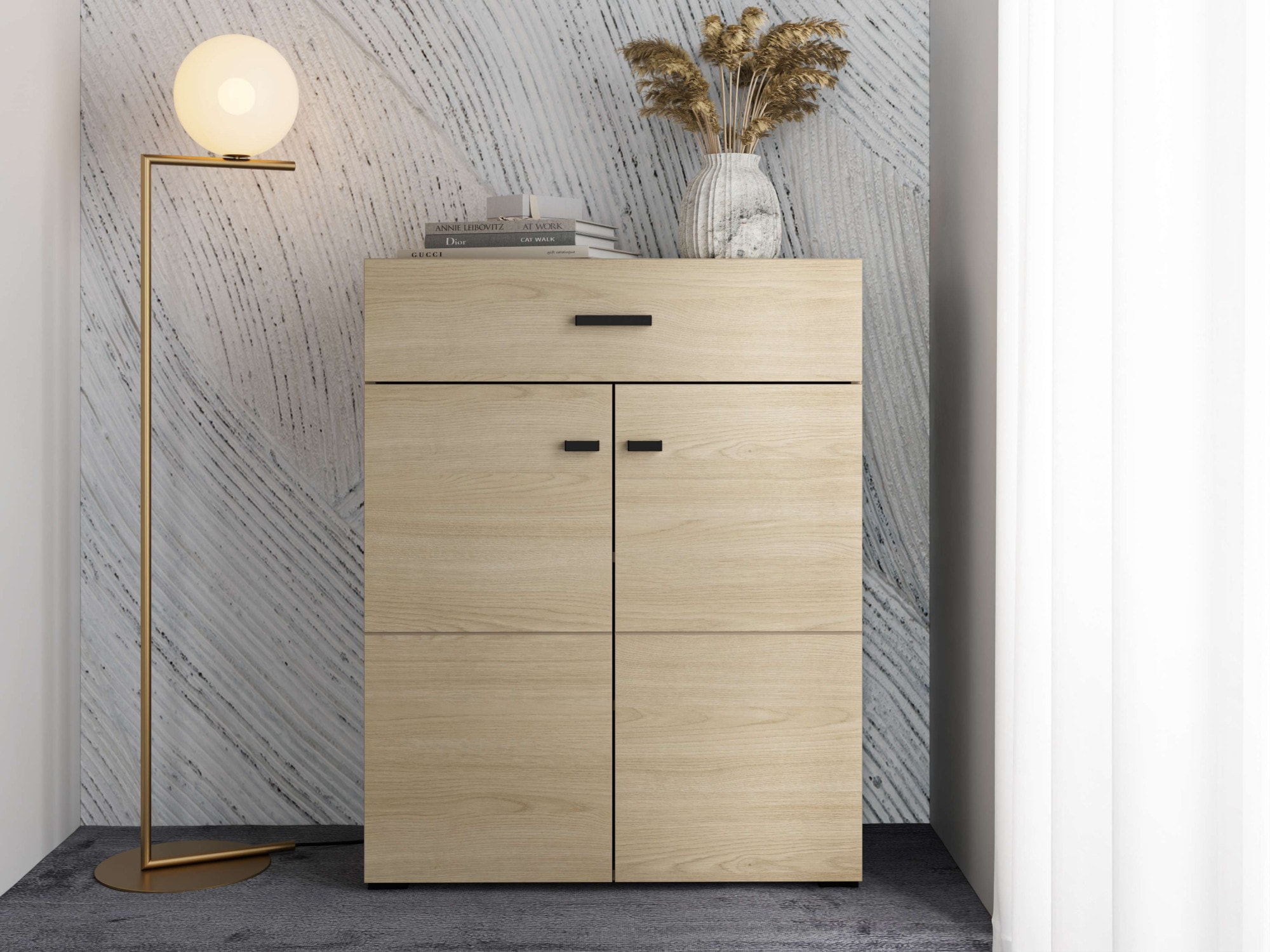 Home affaire Schuhkommode »Rathlin Schuhschrank, Schuhregal, für ca. 9 Paar Schuhe« zwei Regale und eine Schublade, Gesamtbreite 77 cm