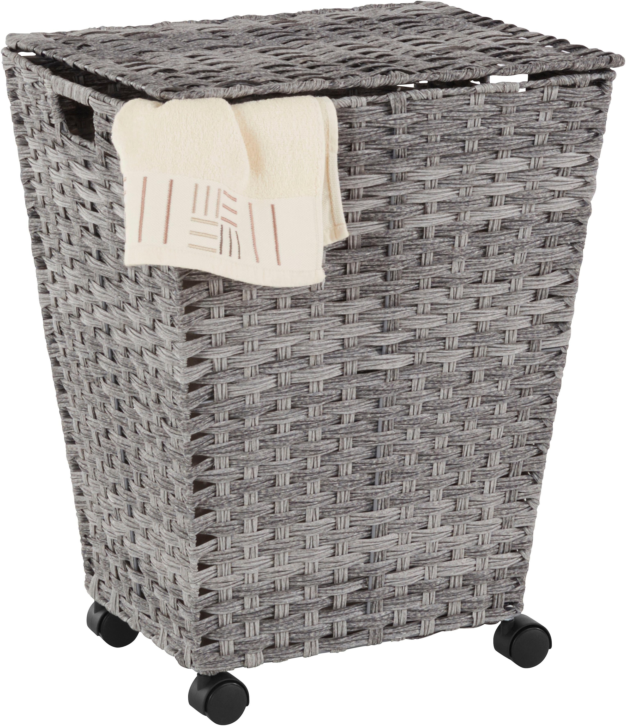 locker Panier à linge polyrattan, avec roulettes