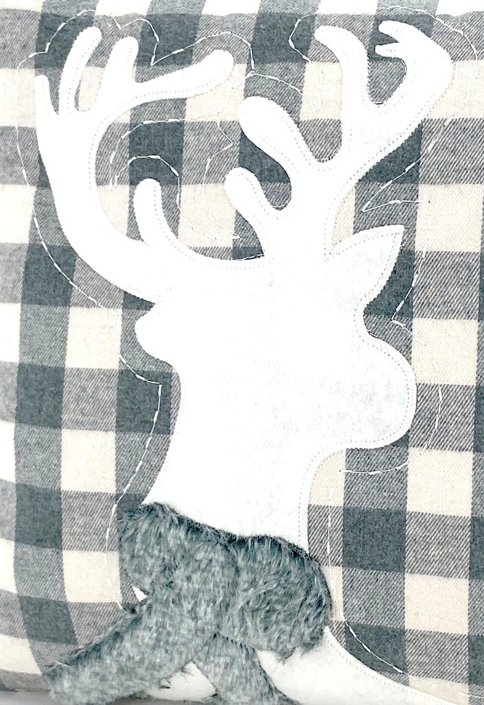 Weckbrodt Dekokissen »Elch« mit Vlies- und Felleinsatz, Kissenhülle ohne Füllung, 1 Stück